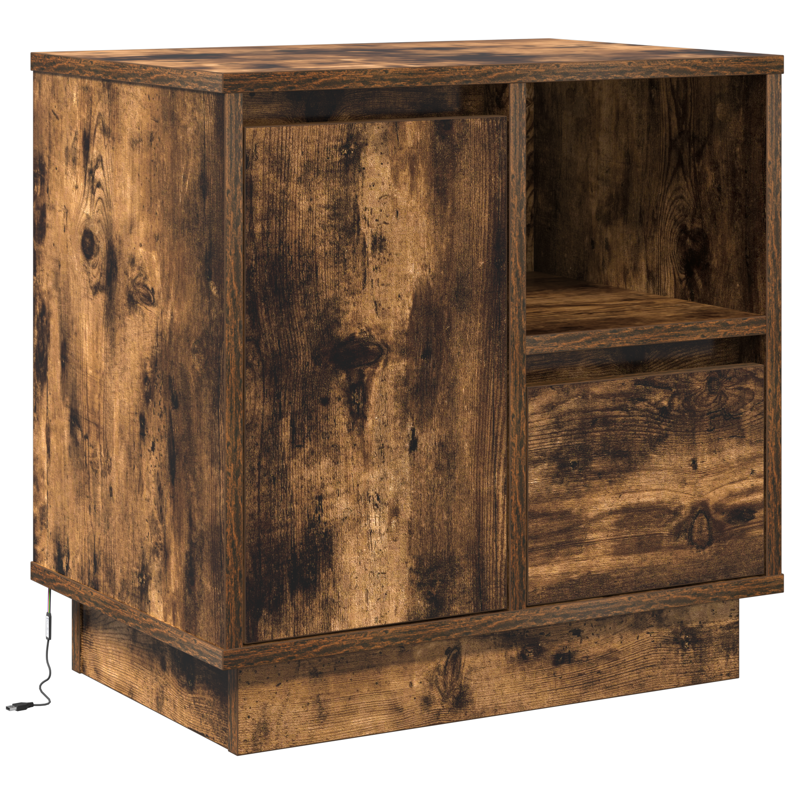 Bedside Cabinets with LED Lights 2 pcs Smoked Oak 50x34,5x50 cm - Image 8