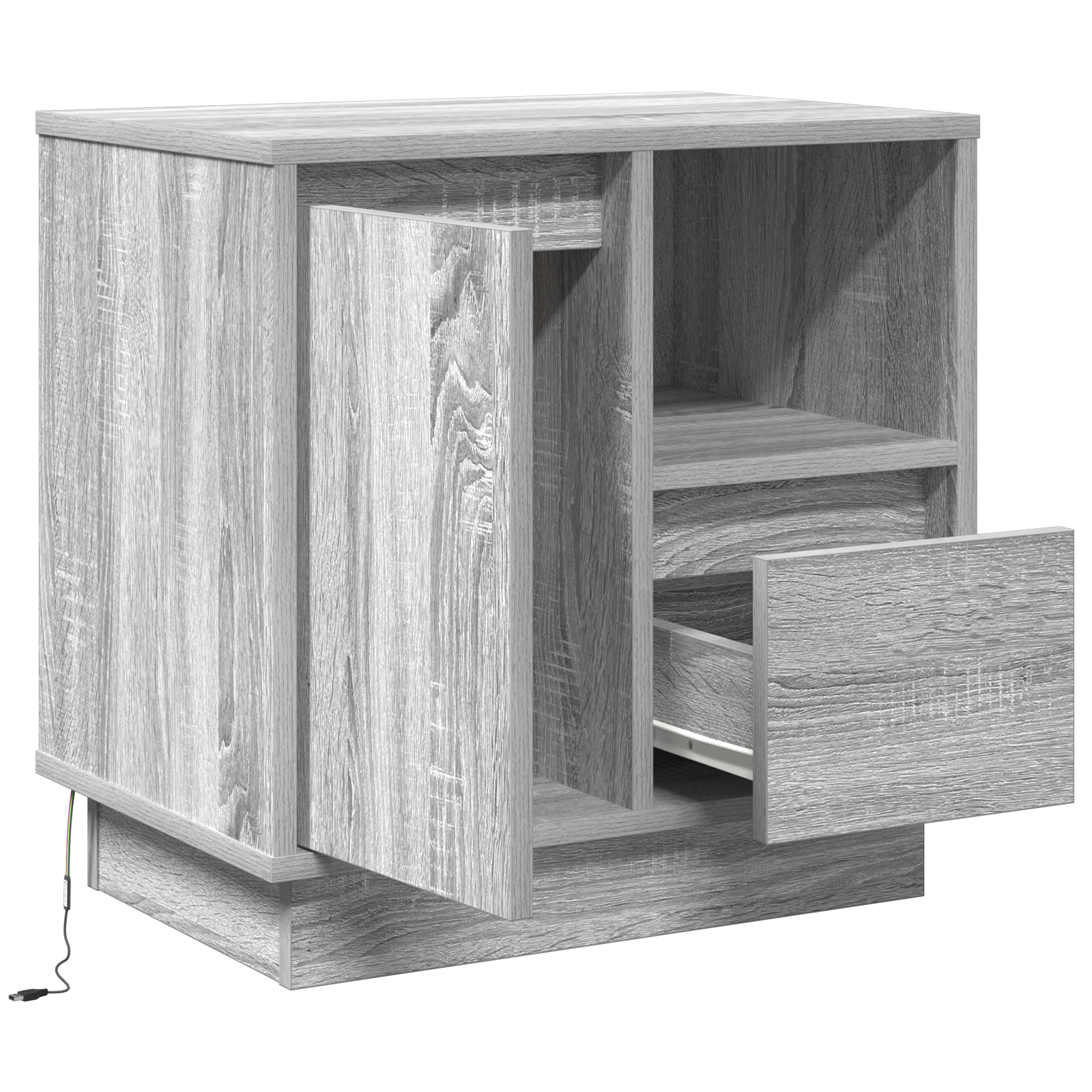 Bedside Cabinets with LED 2 pcs Grey Sonoma 50x34,5x50 cm - Image 7