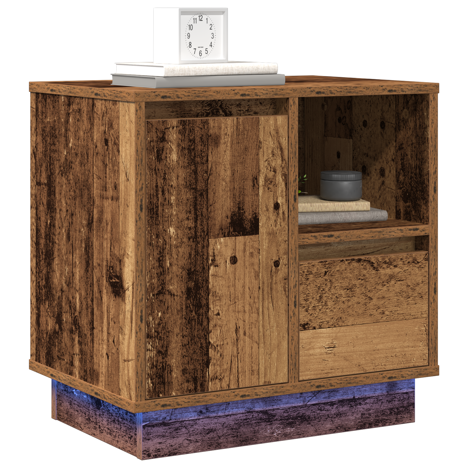 Bedside Cabinets with LED Lights 2 pcs Old Wood 50x34,5x50 cm - Image 3
