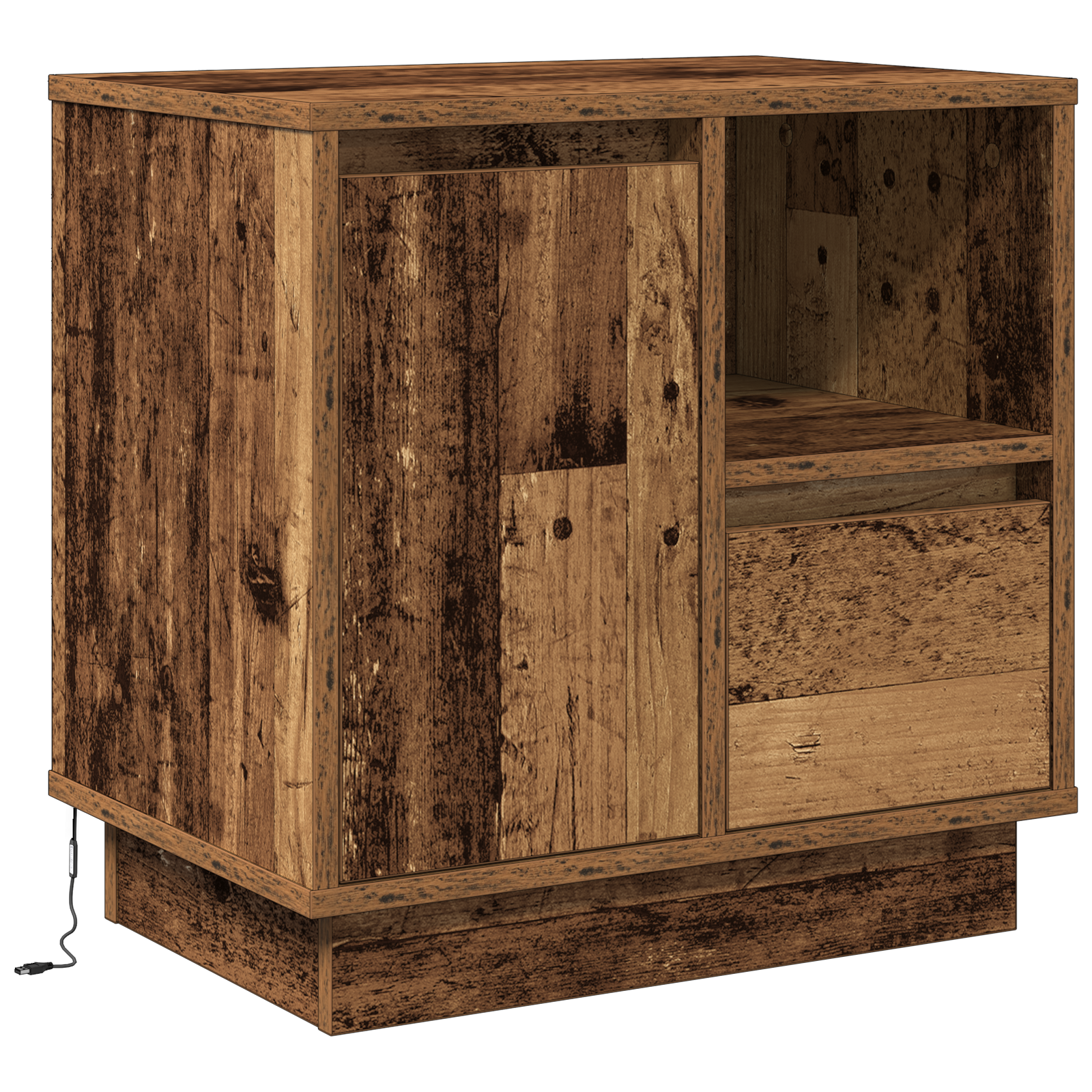 Bedside Cabinets with LED 2 pcs Old Wood 50x34,5x50 cm - Image 6