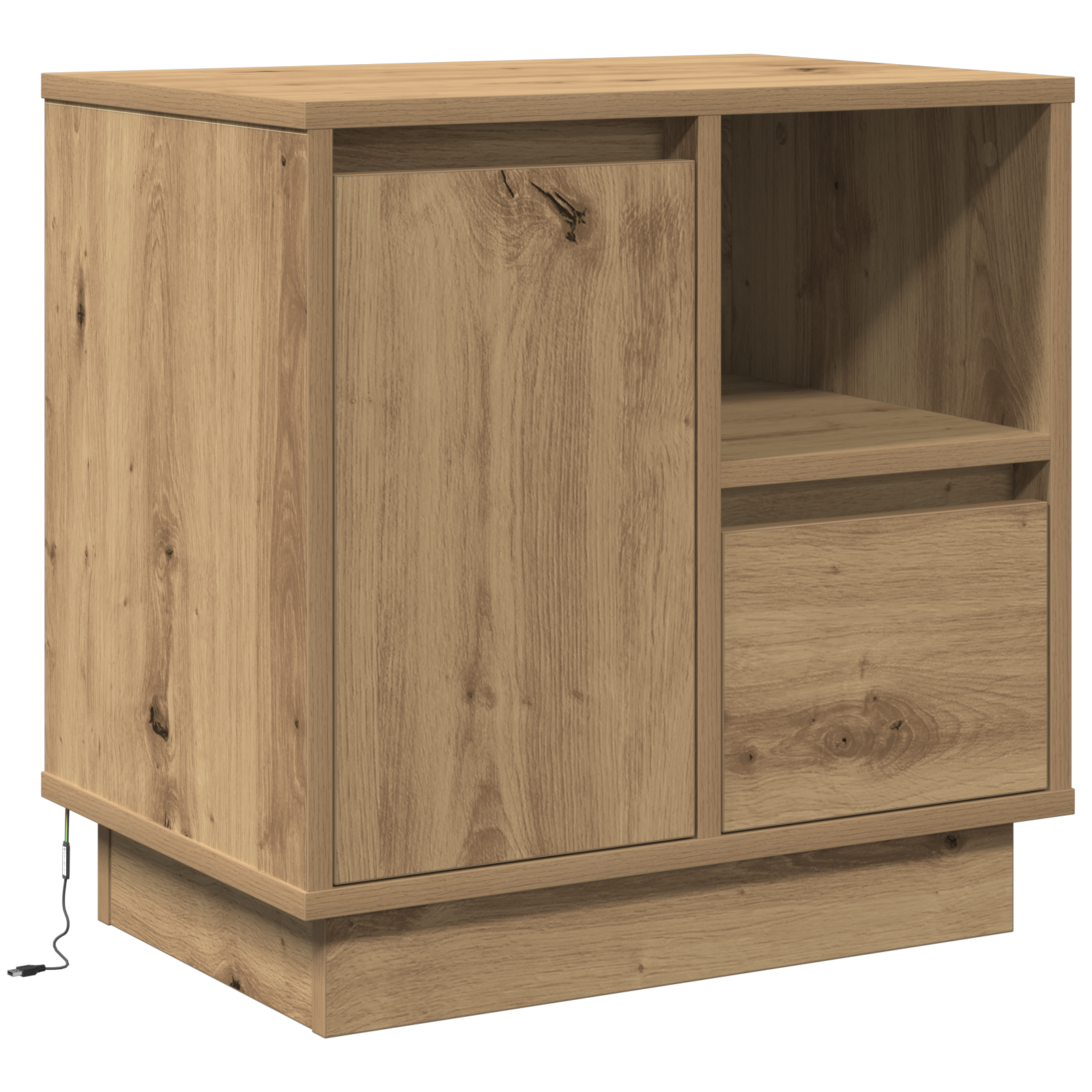 Bedside Cabinet with LED Artisan Oak 50x34,5x50 cm