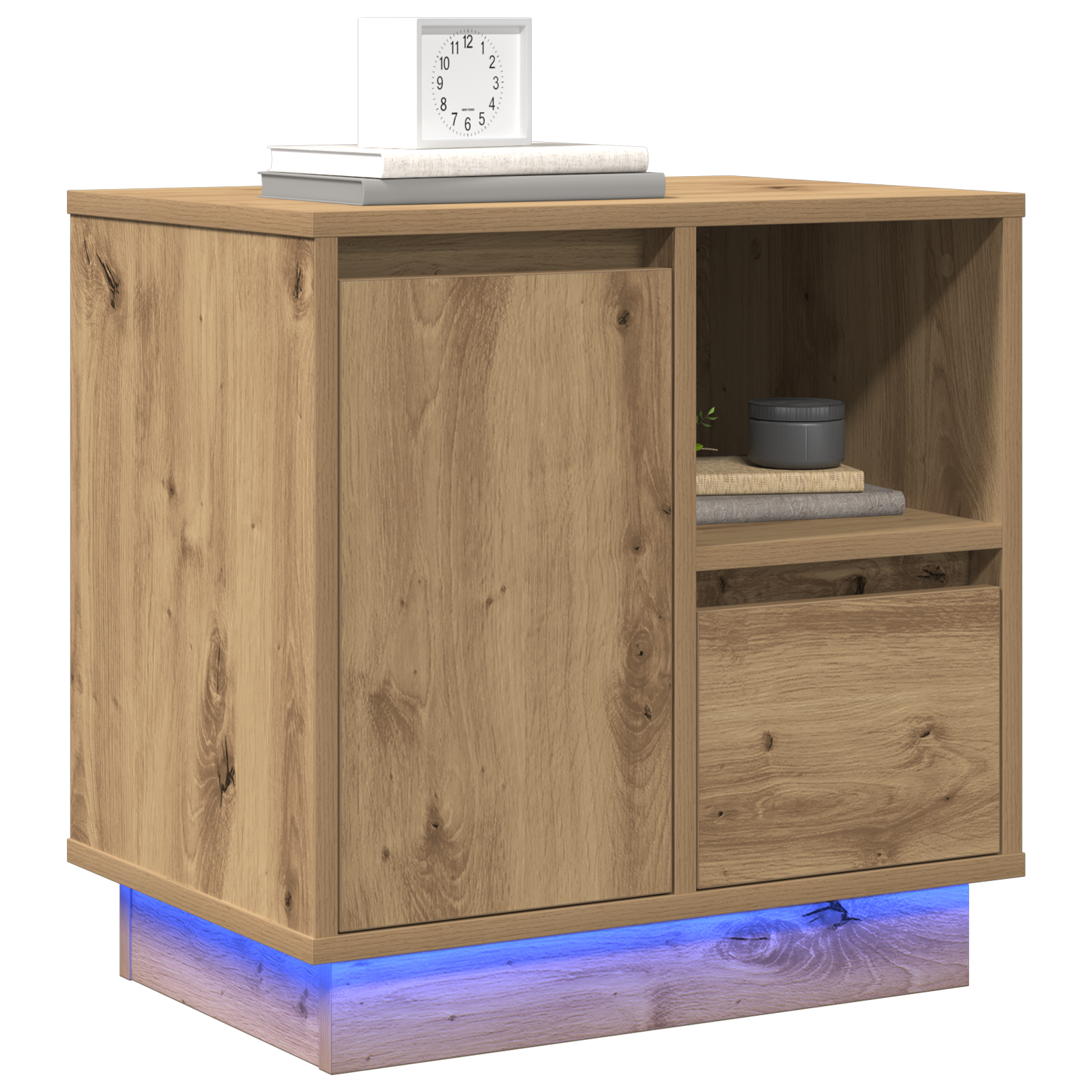 Bedside Cabinets with LED 2 pcs Artisan Oak 50x34,5x50 cm - Image 2