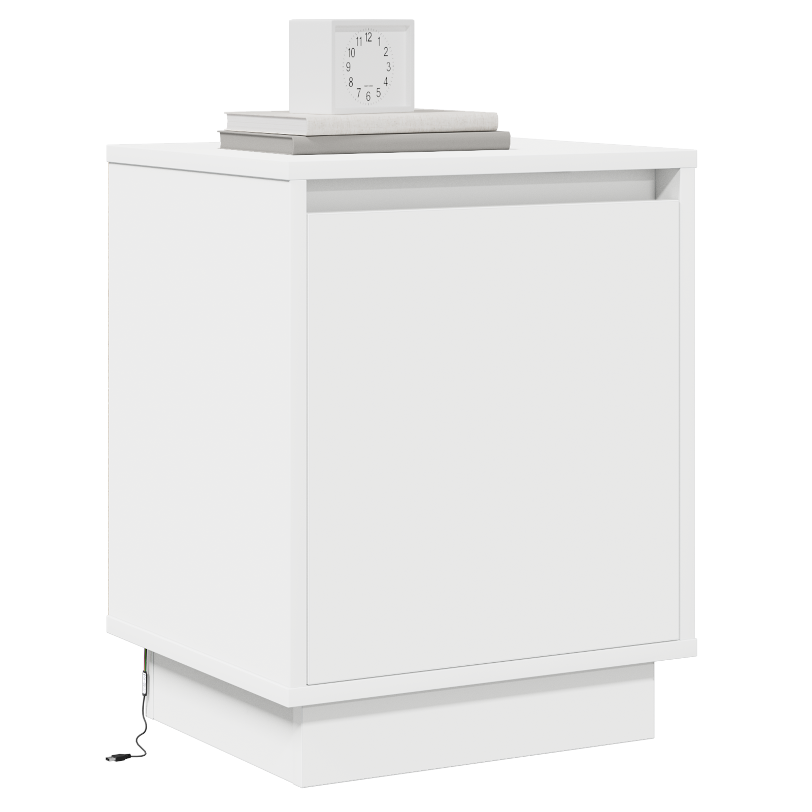 Bedside Cabinet with LED Lights White 39x34,5x50 cm - Image 3