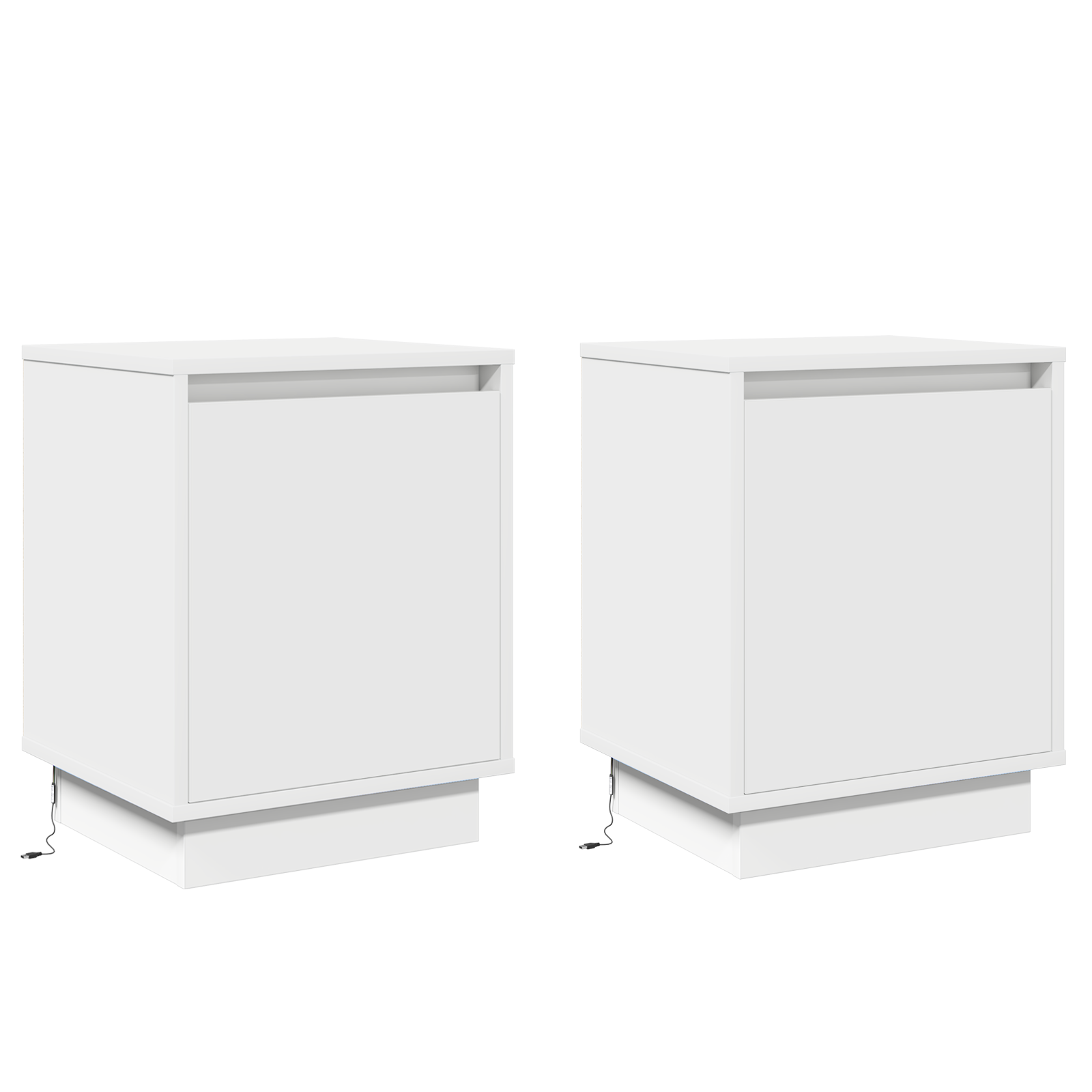 Bedside Cabinets with LED Lights 2 pcs White 39x34,5x50 cm - Image 2