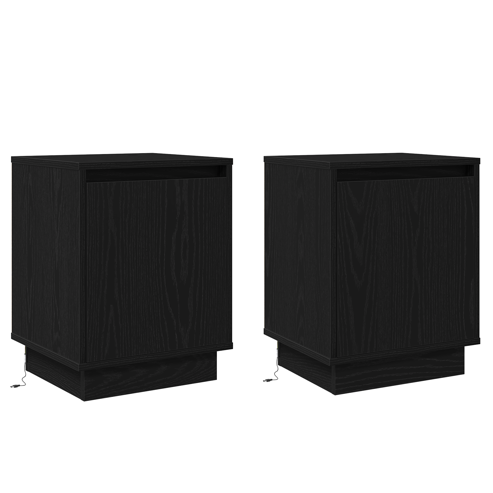 Bedside Cabinets with LED Lights 2 pcs Black 39x34,5x50 cm - Image 2