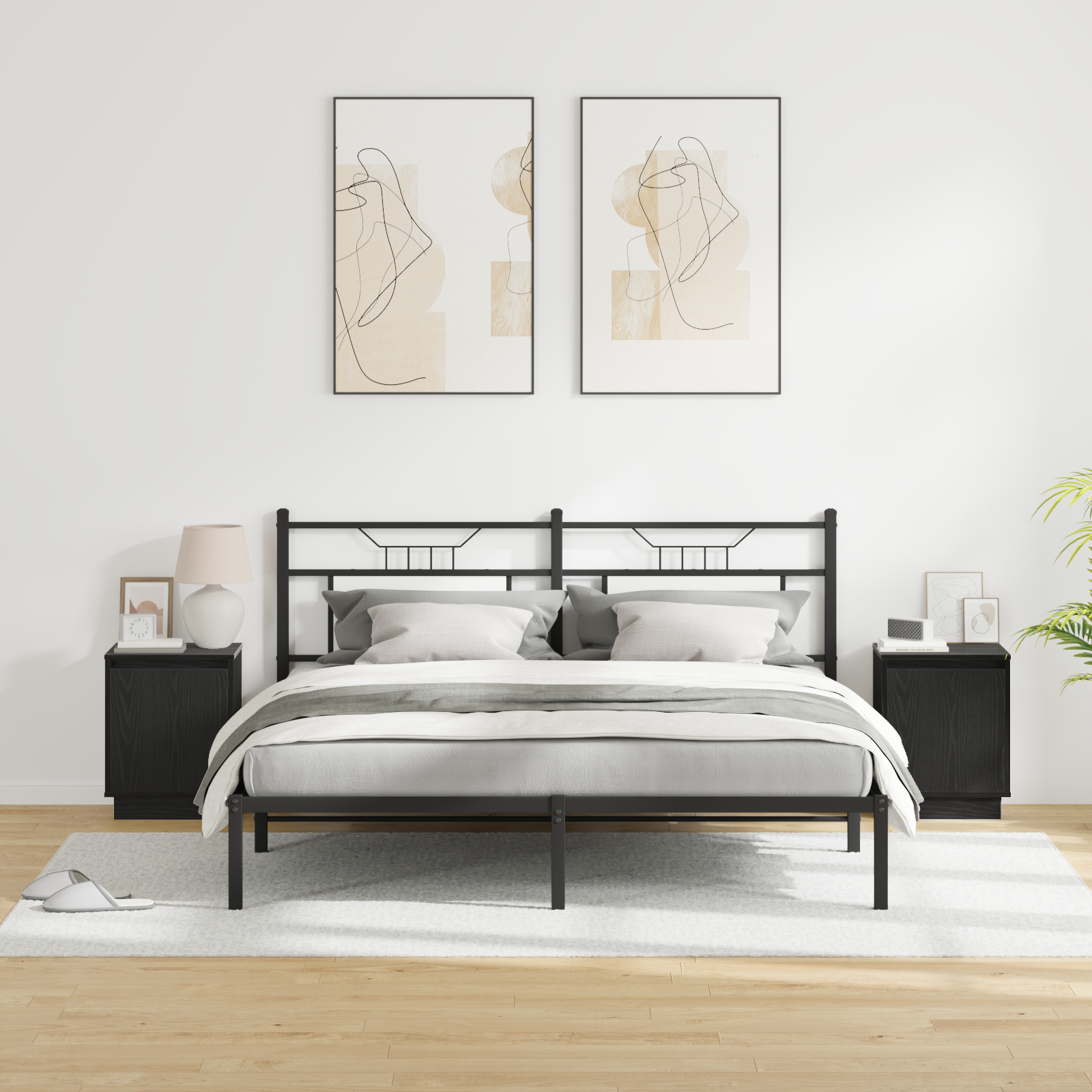 Bedside Cabinets with LED Lights 2 pcs Black 39x34,5x50 cm - Image 5