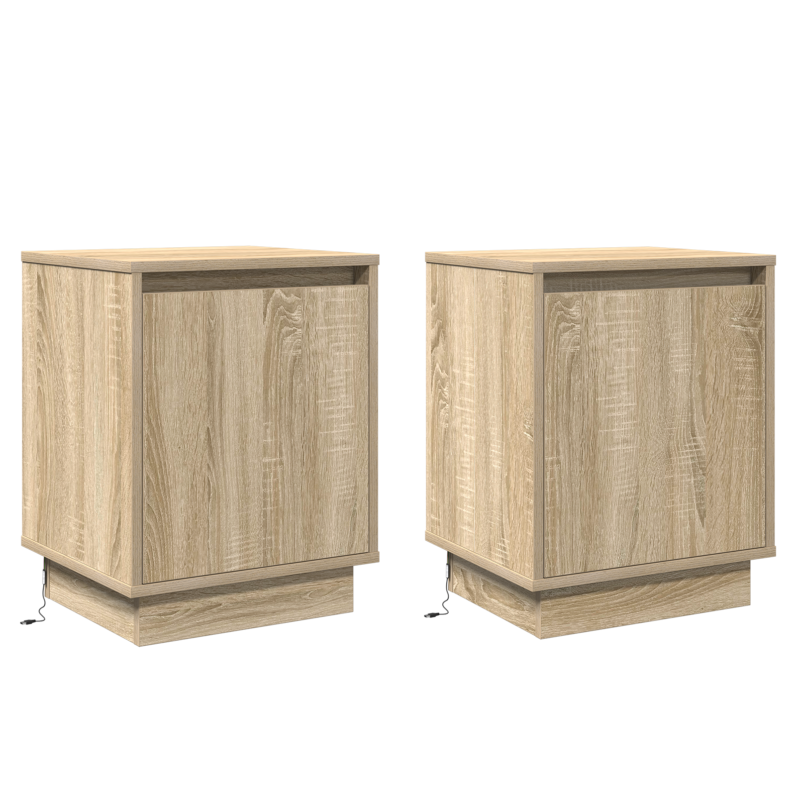 Bedside Cabinets with LED Lights 2 pcs Sonoma Oak 39x34,5x50 cm - Image 2