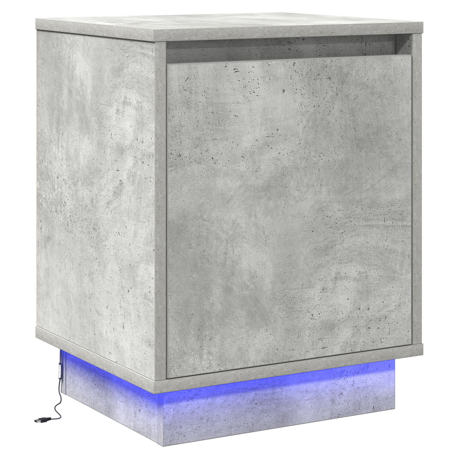 Bedside Cabinet with LED Lights Concrete Grey 39x34.5x50 cm - Image 2