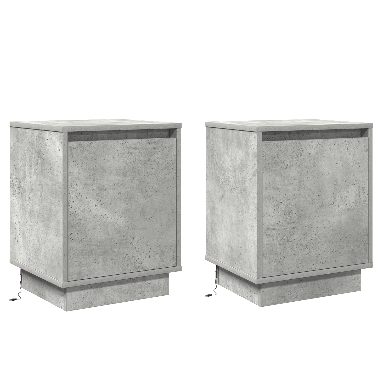 Bedside Cabinets with LED Lights 2 pcs Concrete Grey 39x34,5x50 cm - Image 2