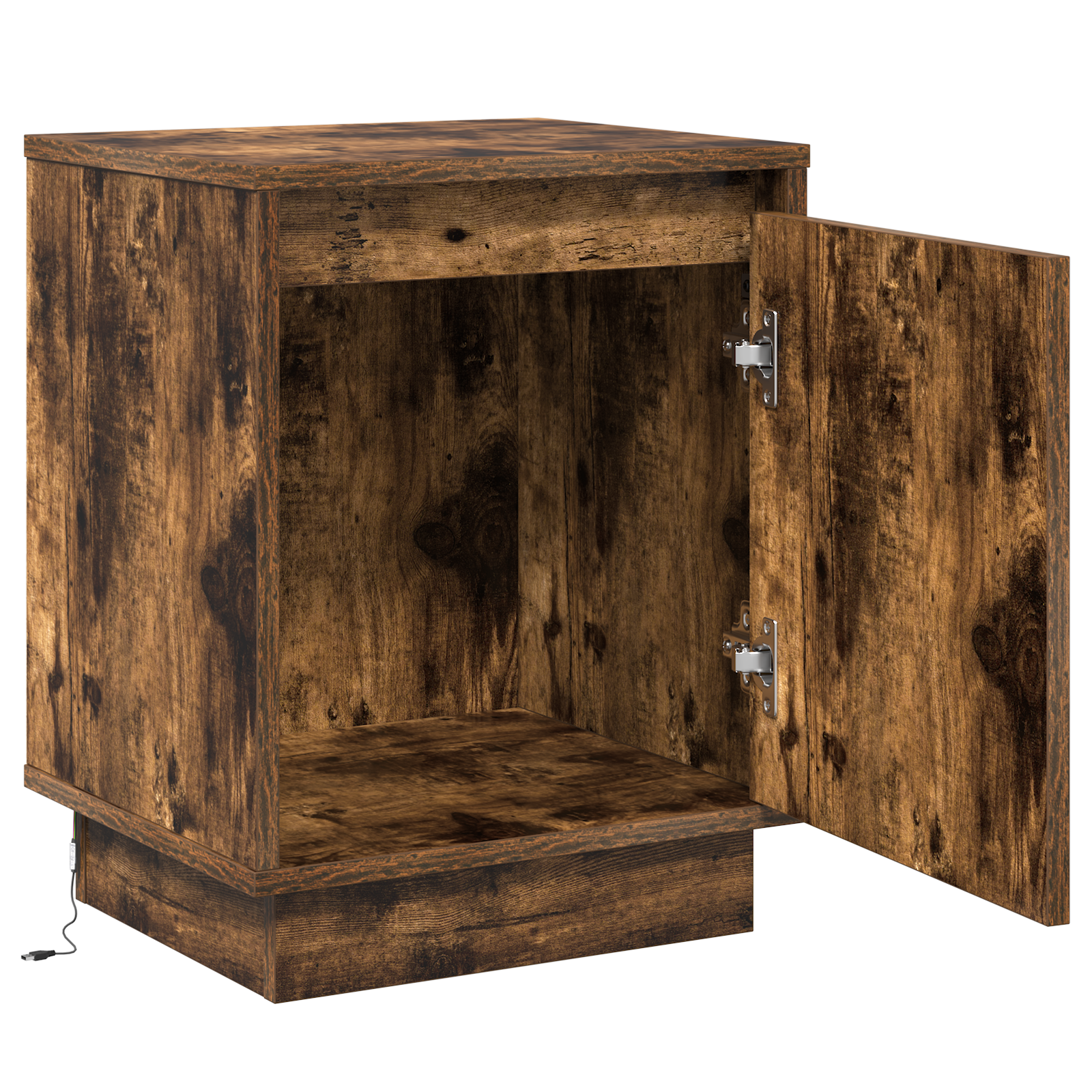 Bedside Cabinet with LED Lights Smoked Oak 39x34,5x50 cm - Image 5