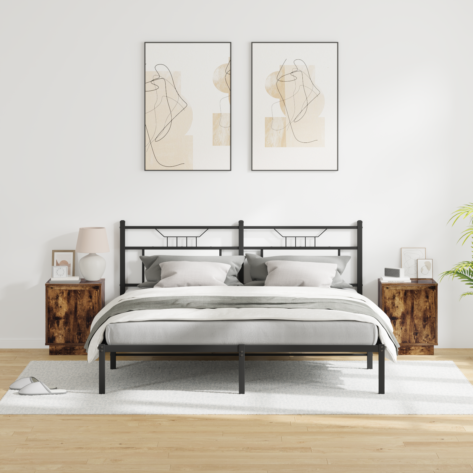 Bedside Cabinets with LED Lights 2 pcs Smoked Oak 39x34,5x50 cm - Image 5