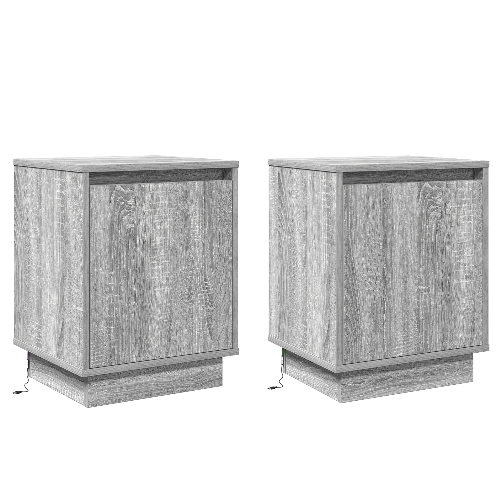 Bedside Cabinets with LED Lights 2 pcs Grey Sonoma 39x34,5x50 cm - Image 2