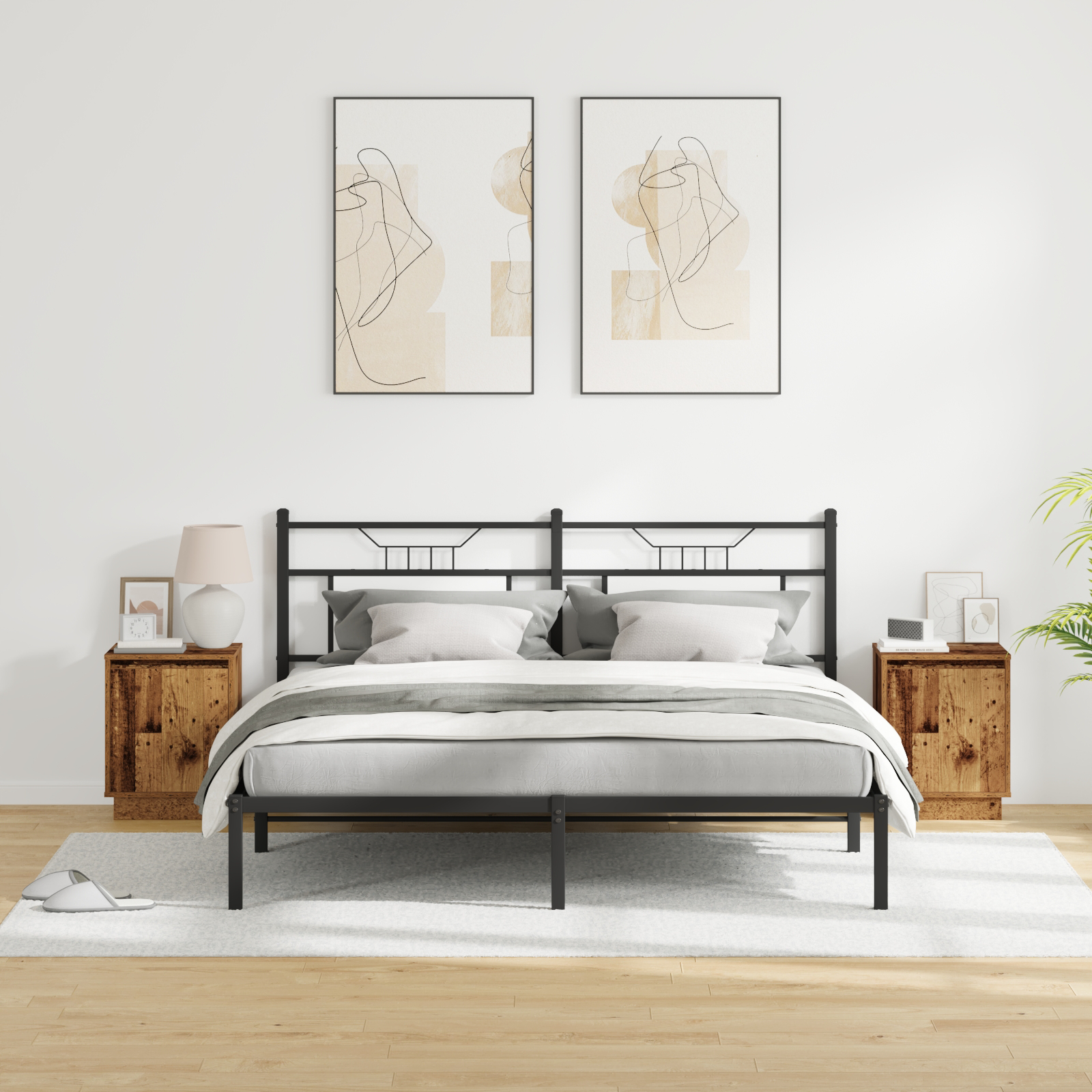 Bedside Cabinets with LED Lights 2 pcs Old Wood 39x34,5x50 cm - Image 5