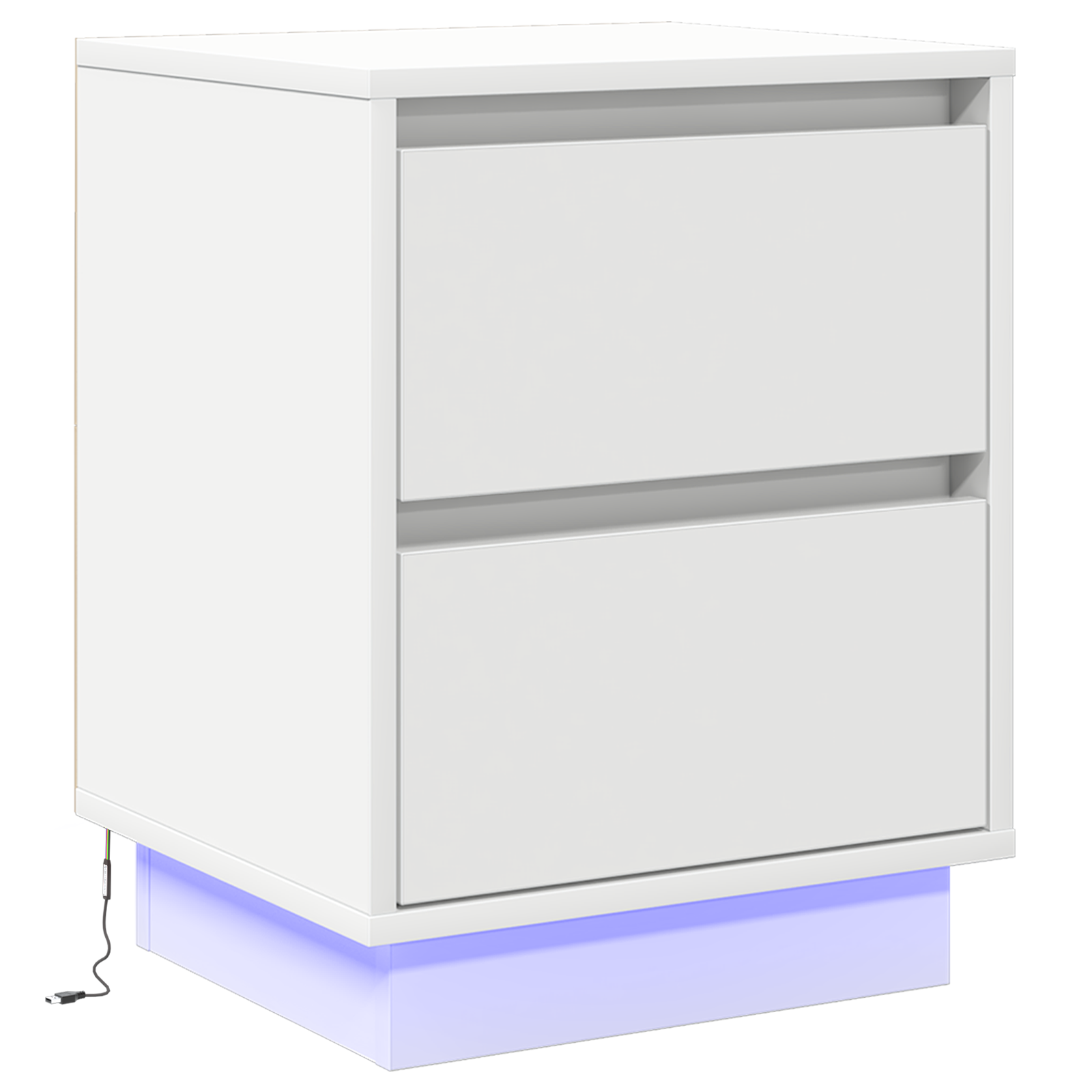 Bedside Cabinets with LED Lights 2 pcs White 39x34.5x50 cm - Image 6