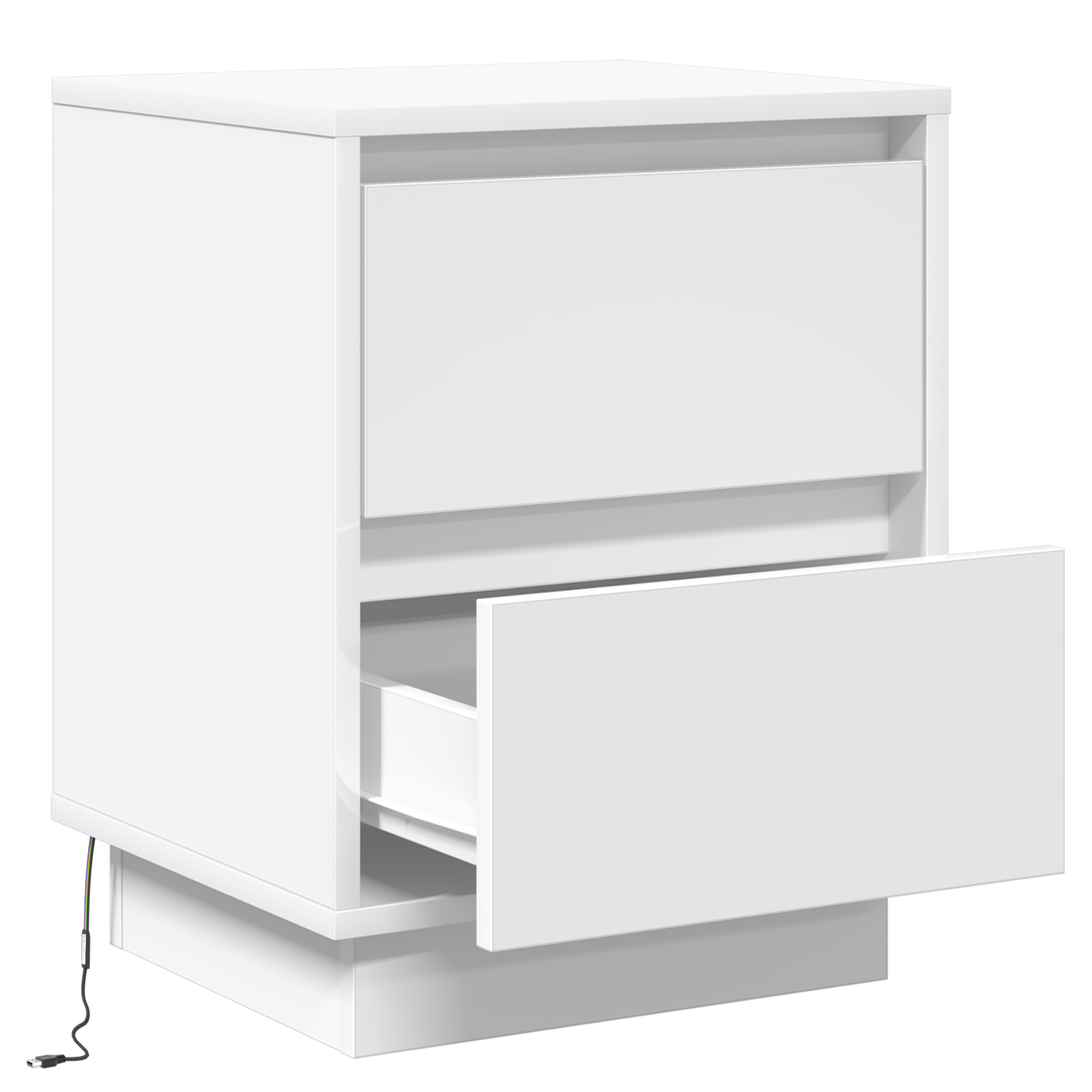 Bedside Cabinets with LED Lights 2 pcs White 39x34.5x50 cm - Image 7