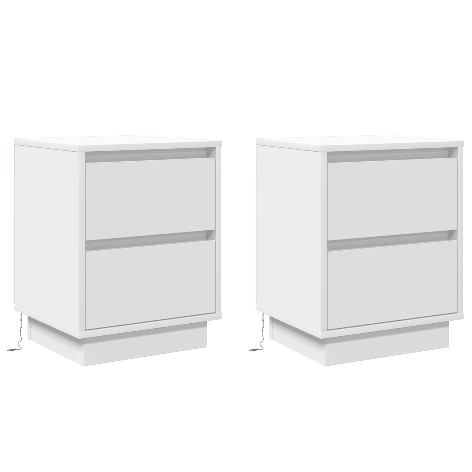 Bedside Cabinets with LED Lights 2 pcs White 39x34.5x50 cm - Image 2
