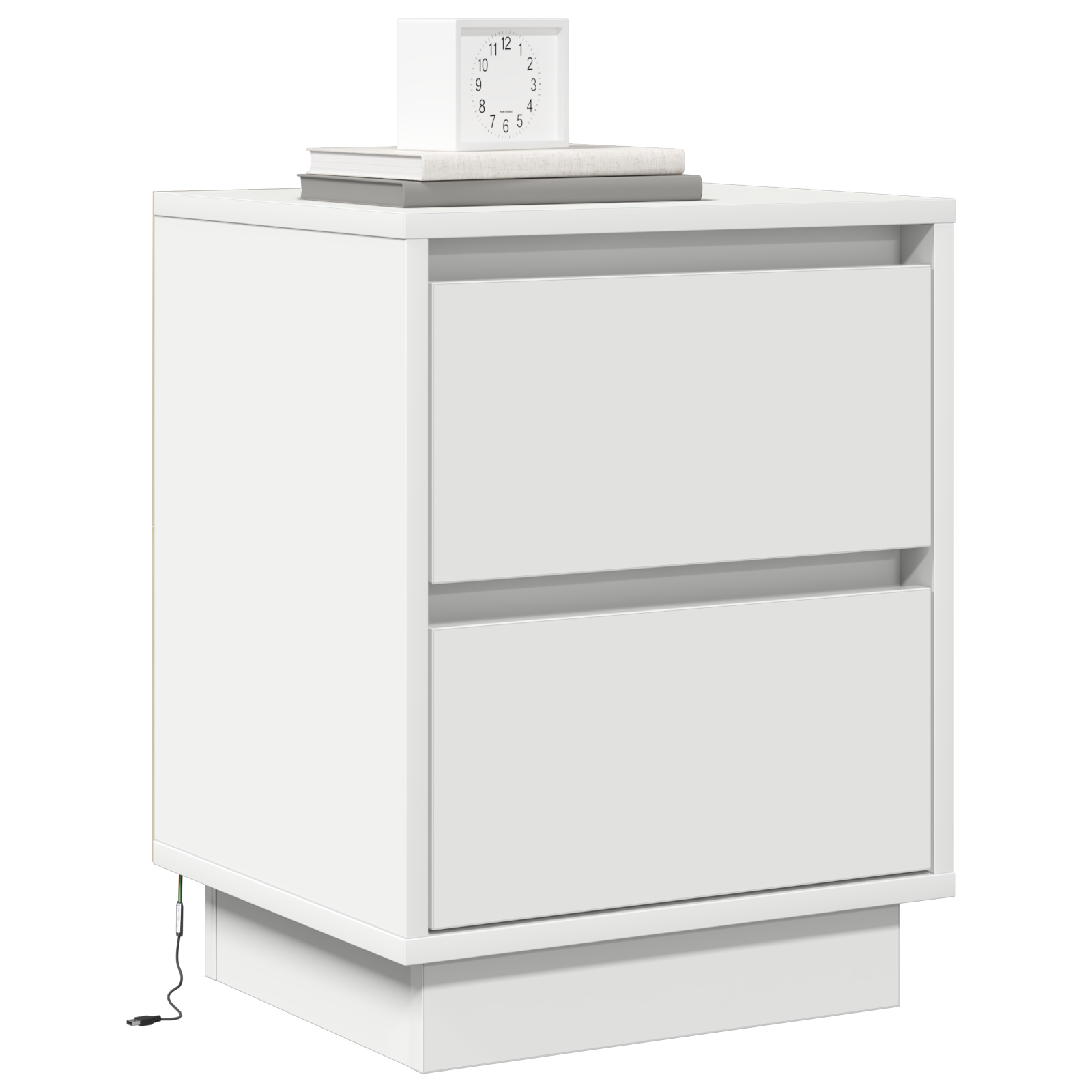 Bedside Cabinets with LED Lights 2 pcs White 39x34.5x50 cm - Image 3