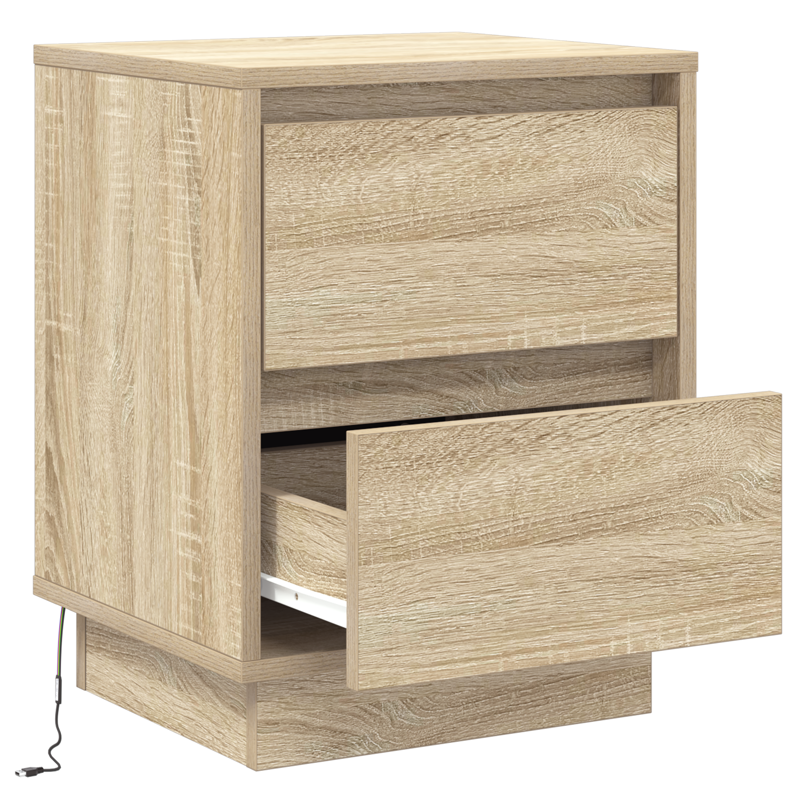 Bedside Cabinets with LED Lights 2 pcs Sonoma Oak 39x34.5x50 cm - Image 7