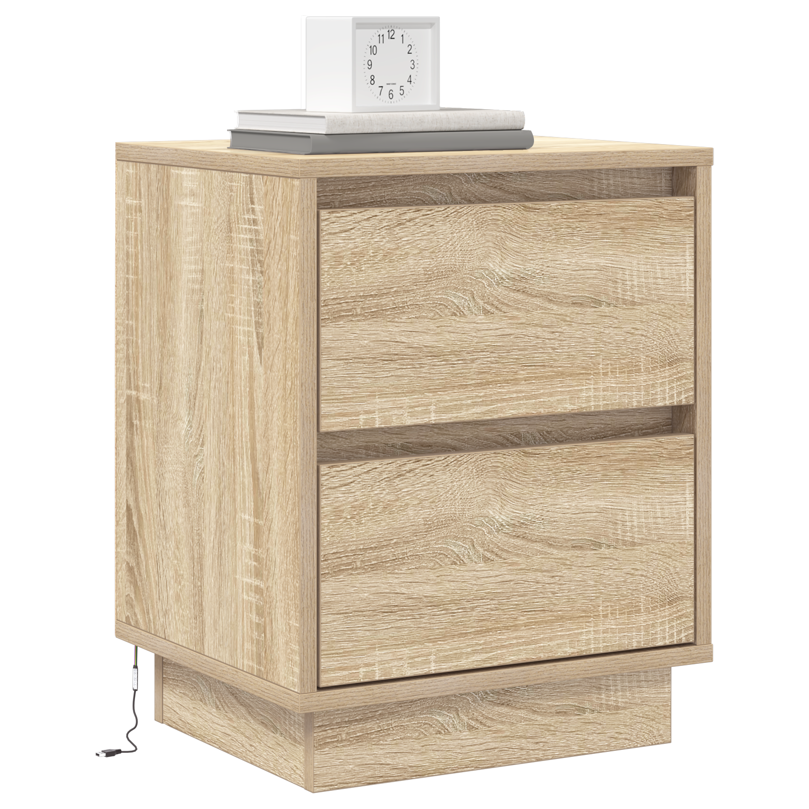 Bedside Cabinets with LED Lights 2 pcs Sonoma Oak 39x34.5x50 cm - Image 3