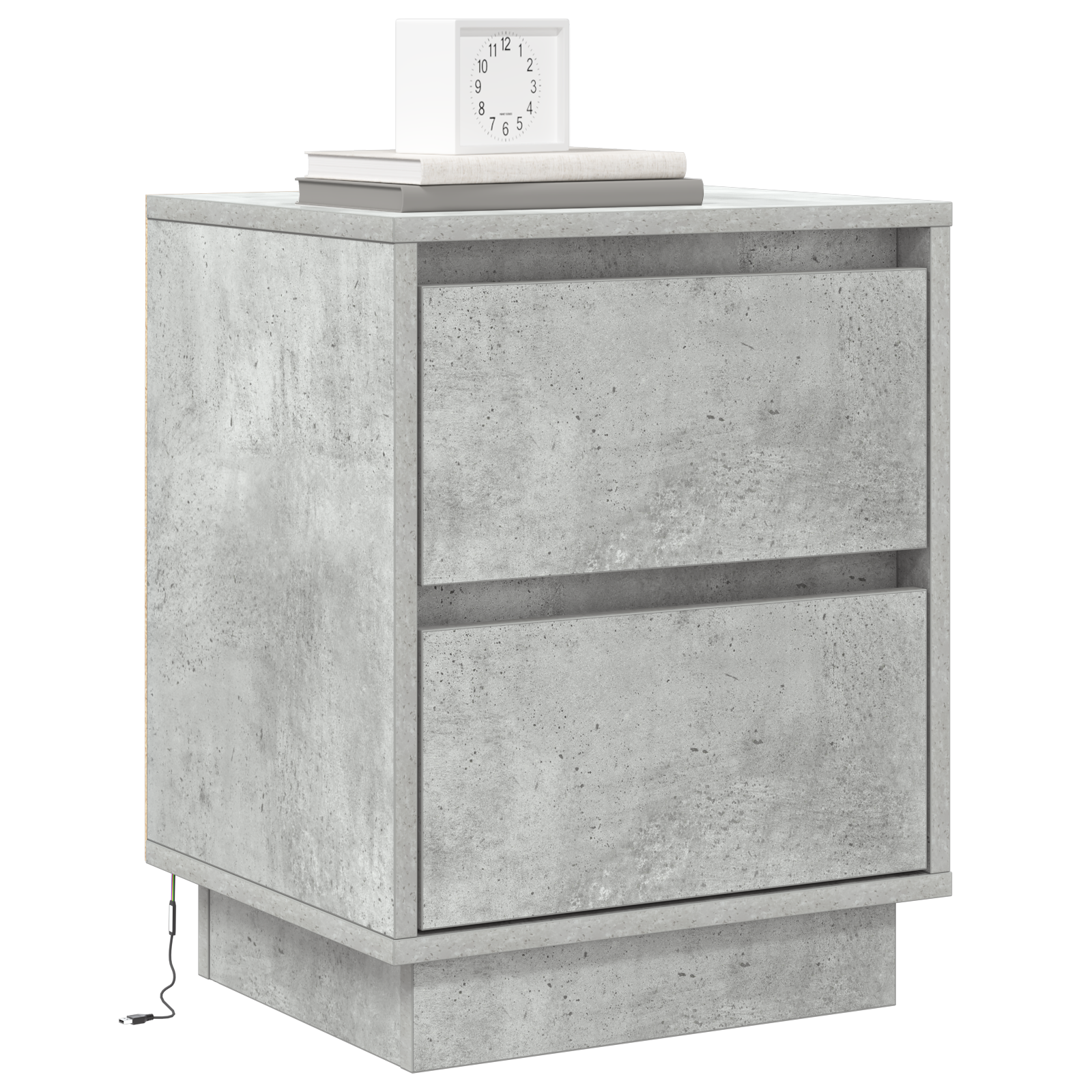 Kraštinės Spintos su LED Šviesomis 2 vnt Betono Pilka 39x34.5x50 cm - Image 3
