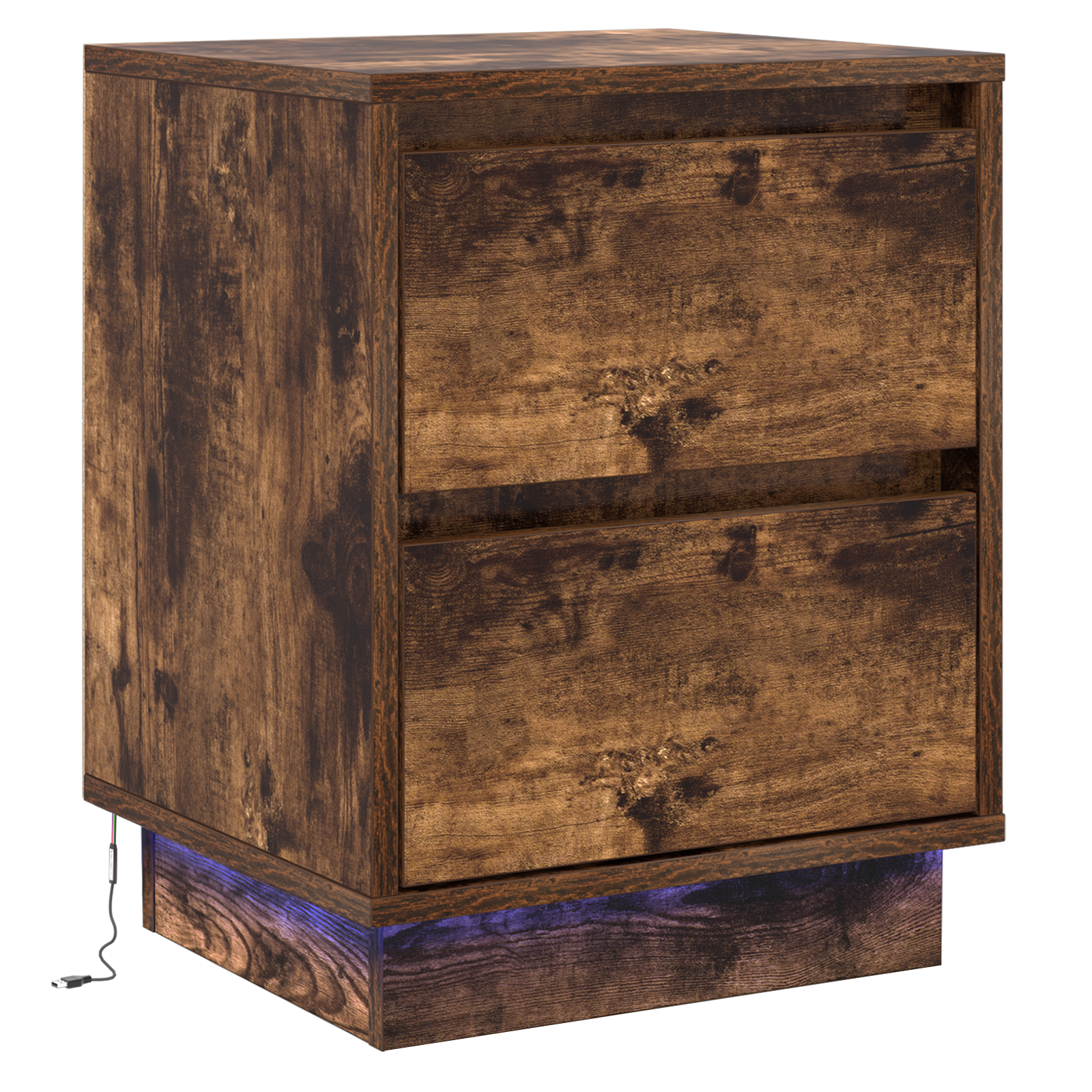 Bedside Cabinets with LED Lights 2 pcs Smoked Oak 39x34.5x50 cm - Image 6