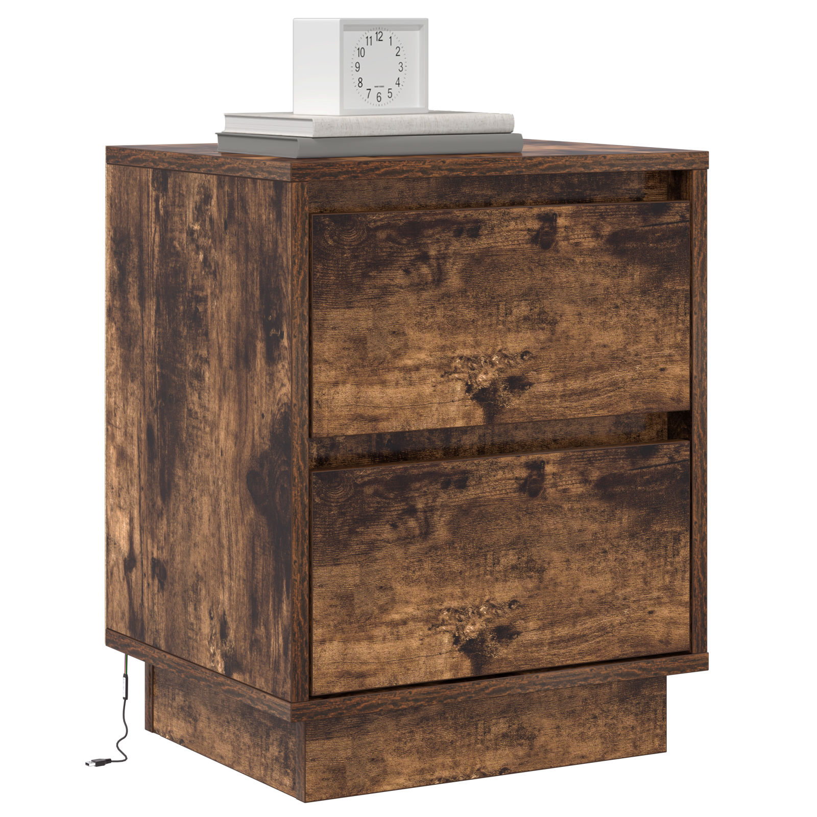 Bedside Cabinets with LED Lights 2 pcs Smoked Oak 39x34.5x50 cm - Image 3
