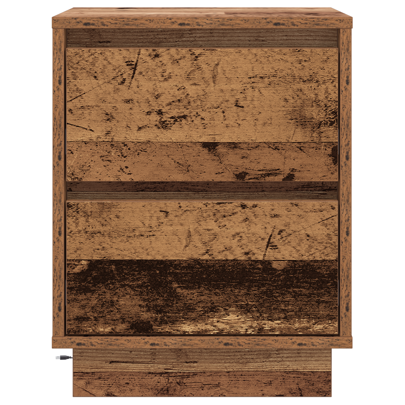 Bedside Cabinet with LED Lights Old Wood 39x34.5x50 cm - Image 6