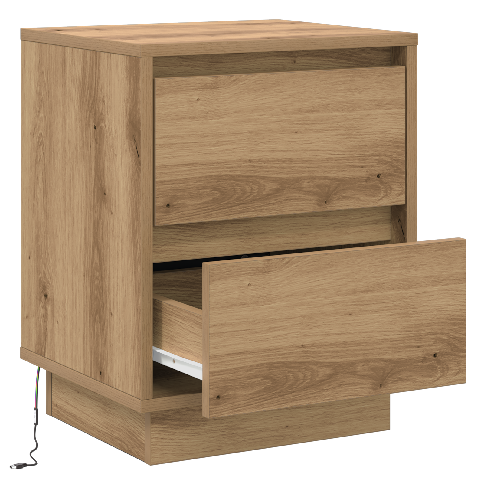Bedside Cabinets with LED Lights 2 pcs Artisan Oak 39x34.5x50 cm - Image 7