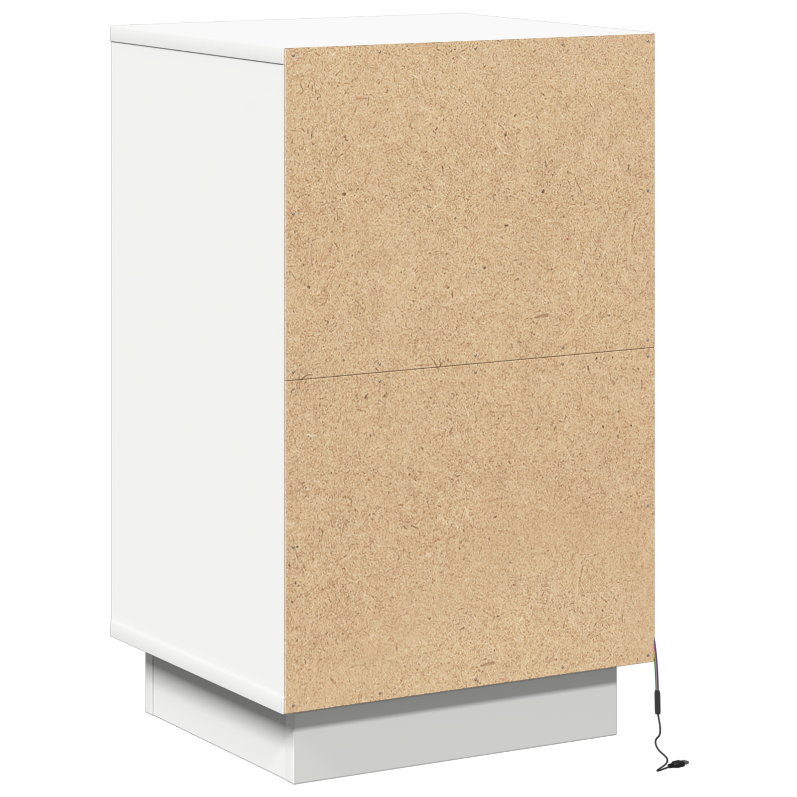 Bedside Cabinet with LED White 39x34.5x65 cm Engineered Wood - Image 8