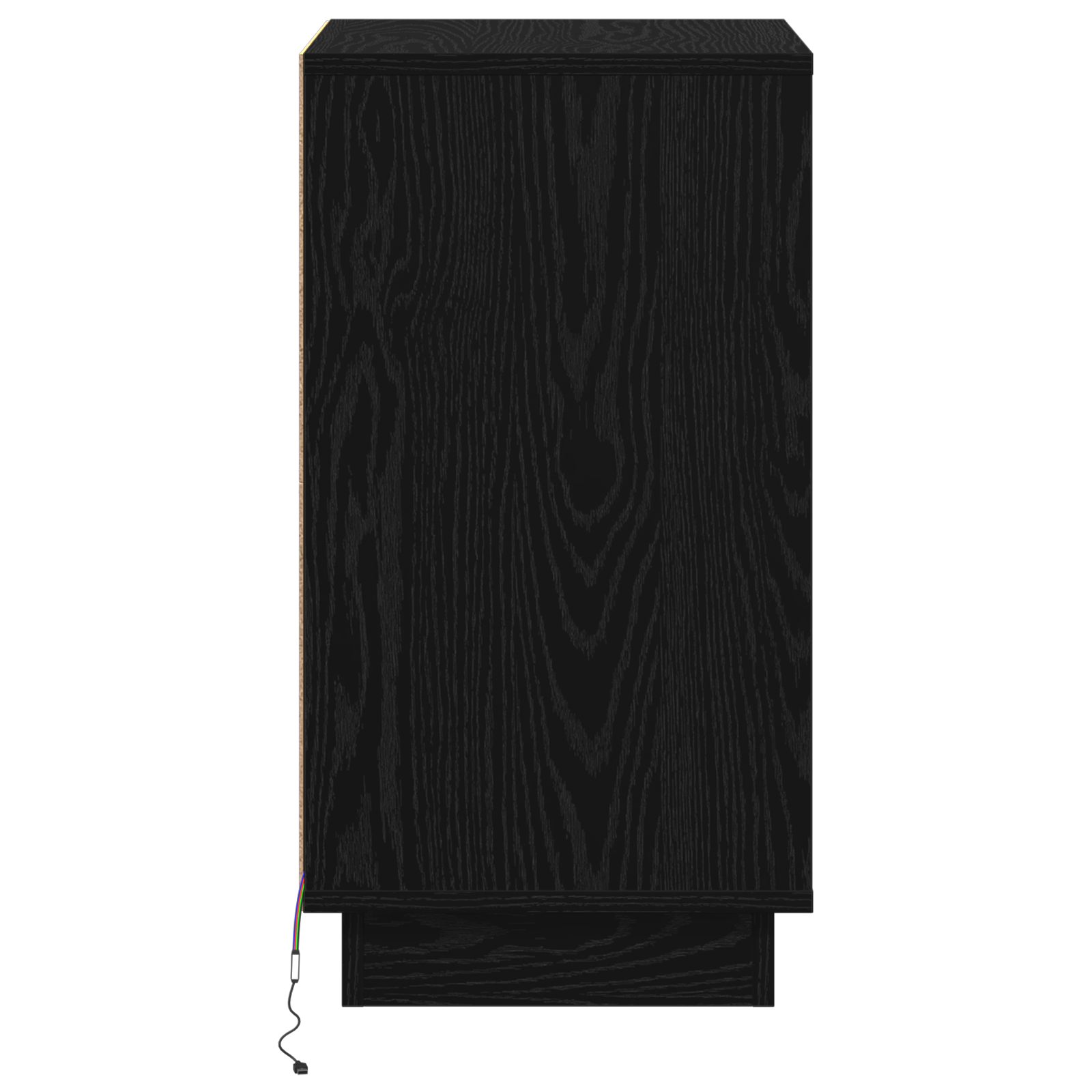 Bedside Cabinet with LED Black Oak 39x34.5x65 cm Engineered Wood - Image 7