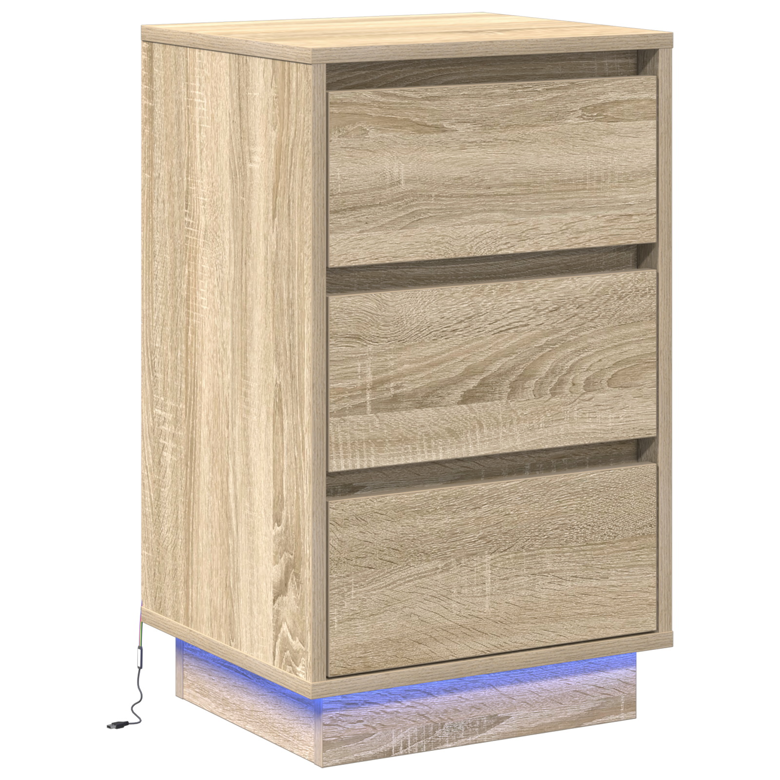 Thumbnail - vidaXL Nachttisch mit LED Sonoma Eiche 39x34,5x65 cm Holzwerkstoff