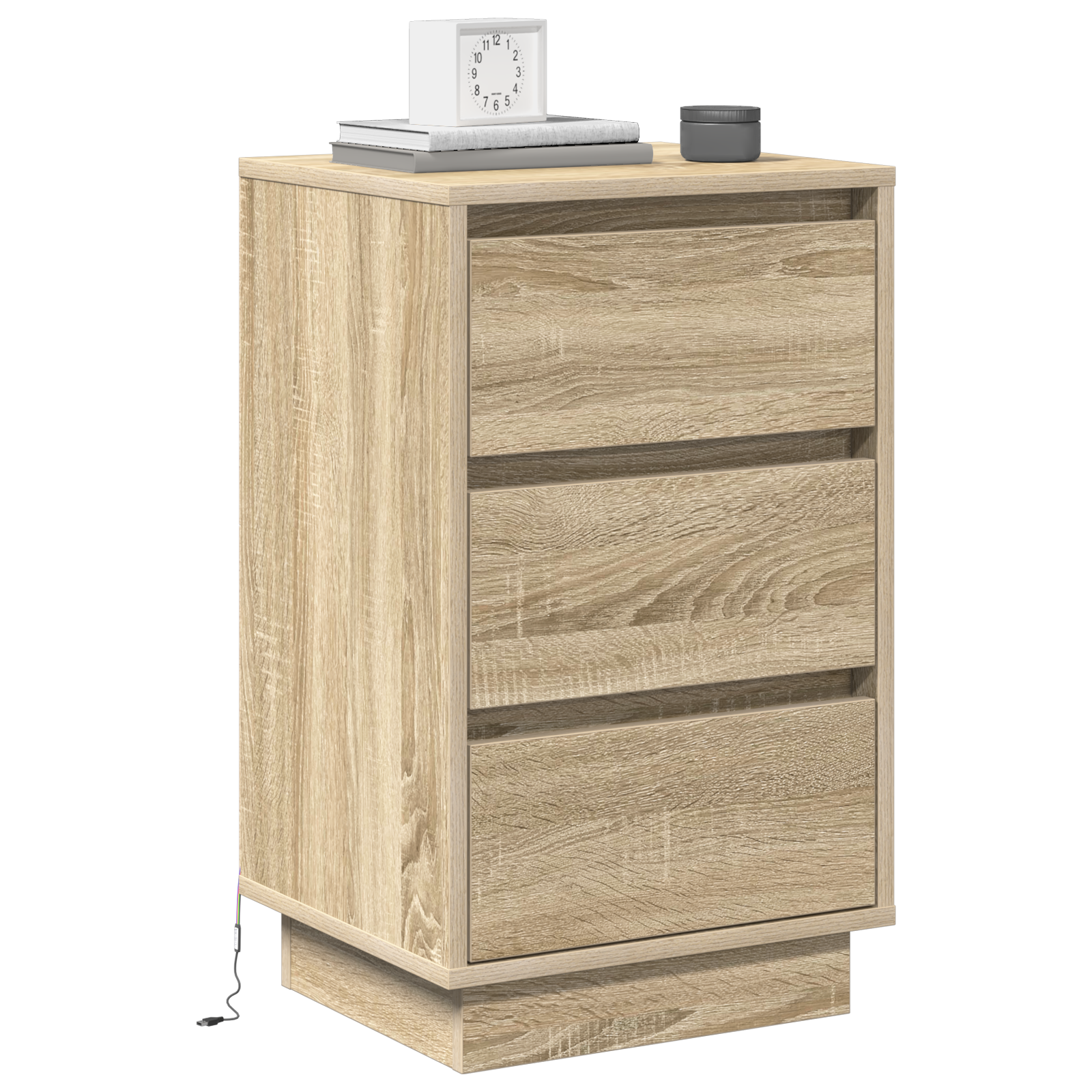 Thumbnail - vidaXL Nachttisch mit LED Sonoma Eiche 39x34,5x65 cm Holzwerkstoff