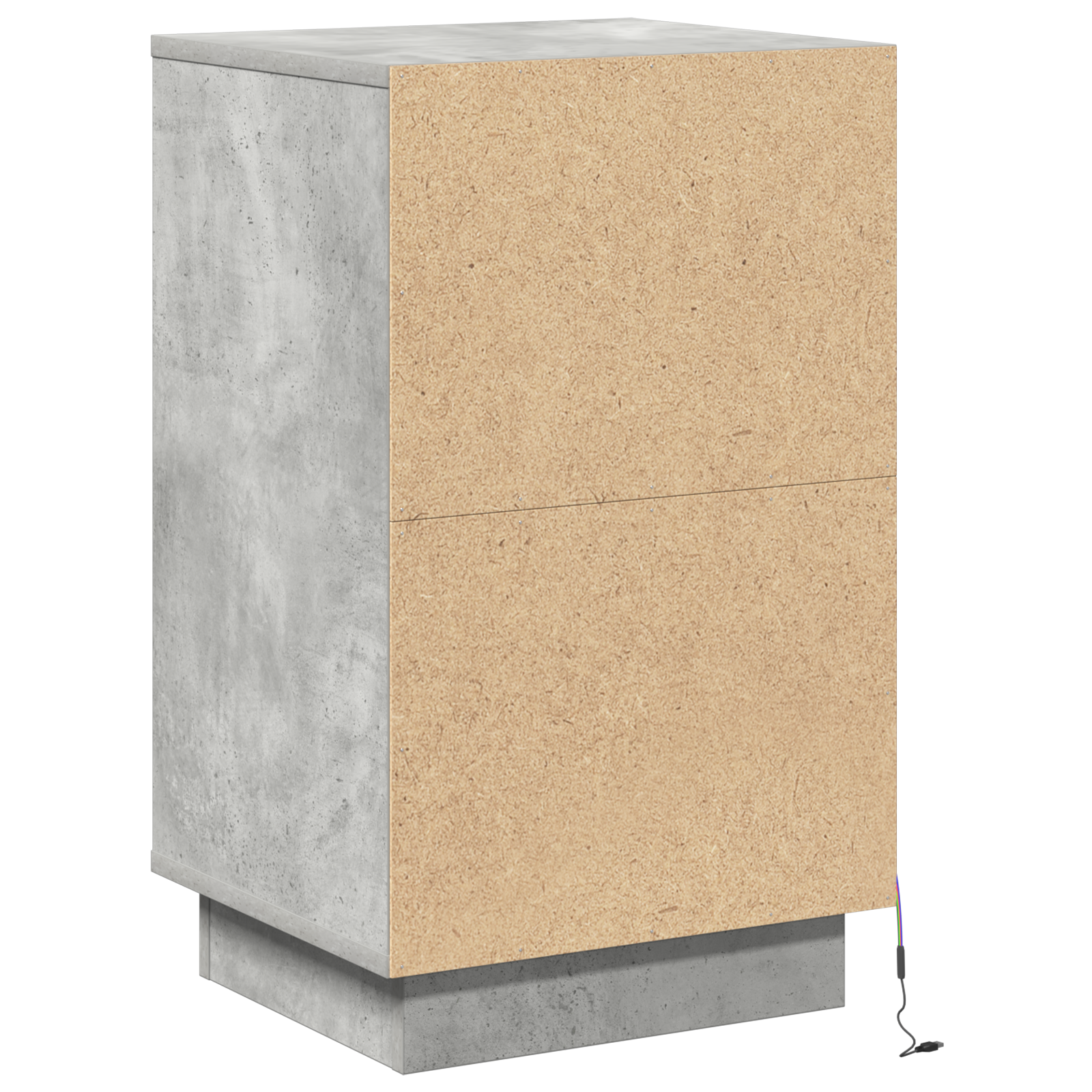 Bedside Cabinet with LED Concrete Grey 39x34.5x65 cm Engineered Wood - Image 8
