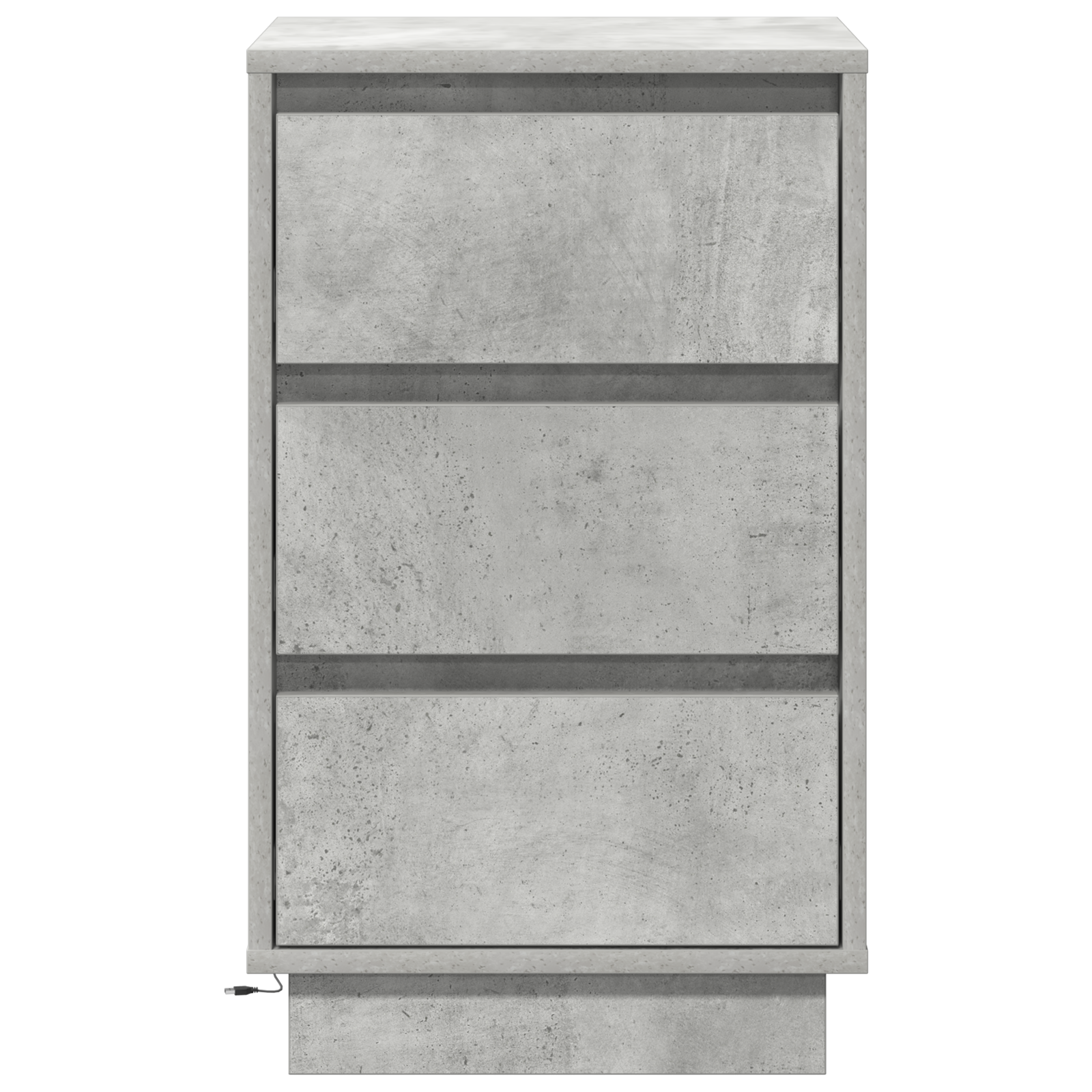 Bedside Cabinet with LED Concrete Grey 39x34.5x65 cm Engineered Wood - Image 6