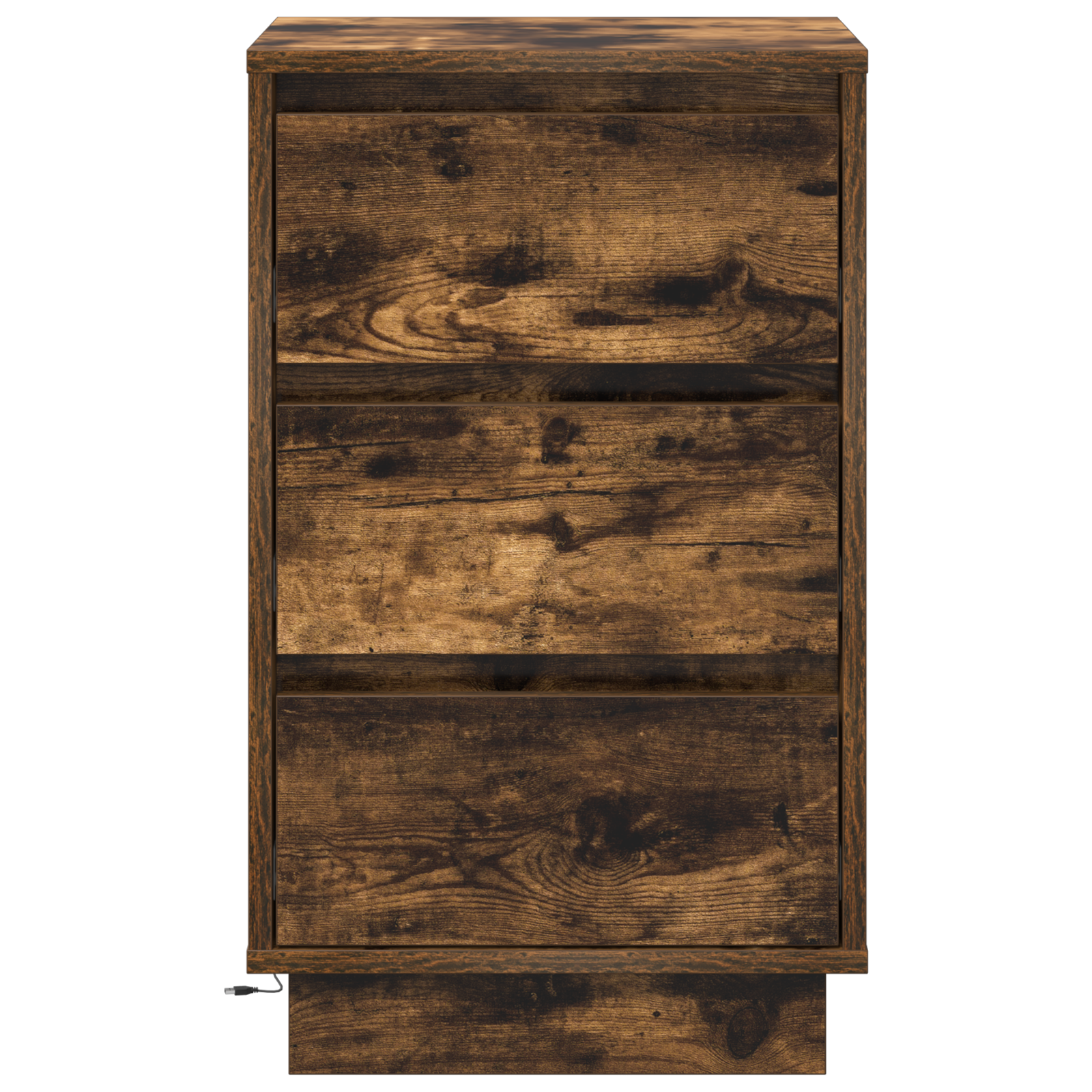 Bedside Cabinet with LED Smoked Oak 39x34.5x65 cm Engineered Wood - Image 6