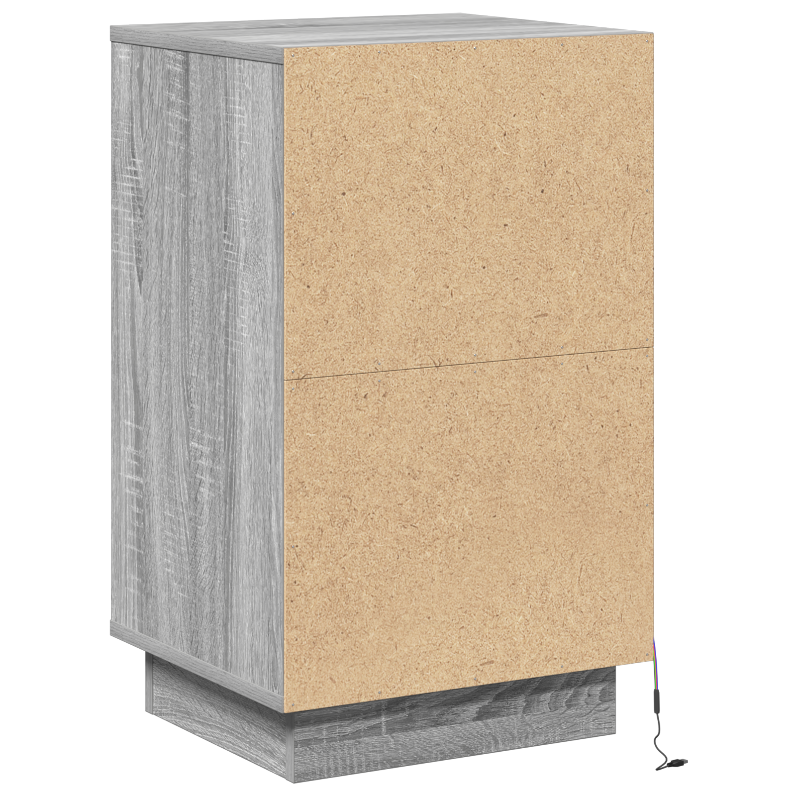 Bedside Cabinet with LED Grey Sonoma 39x34.5x65 cm Engineered Wood - Image 8
