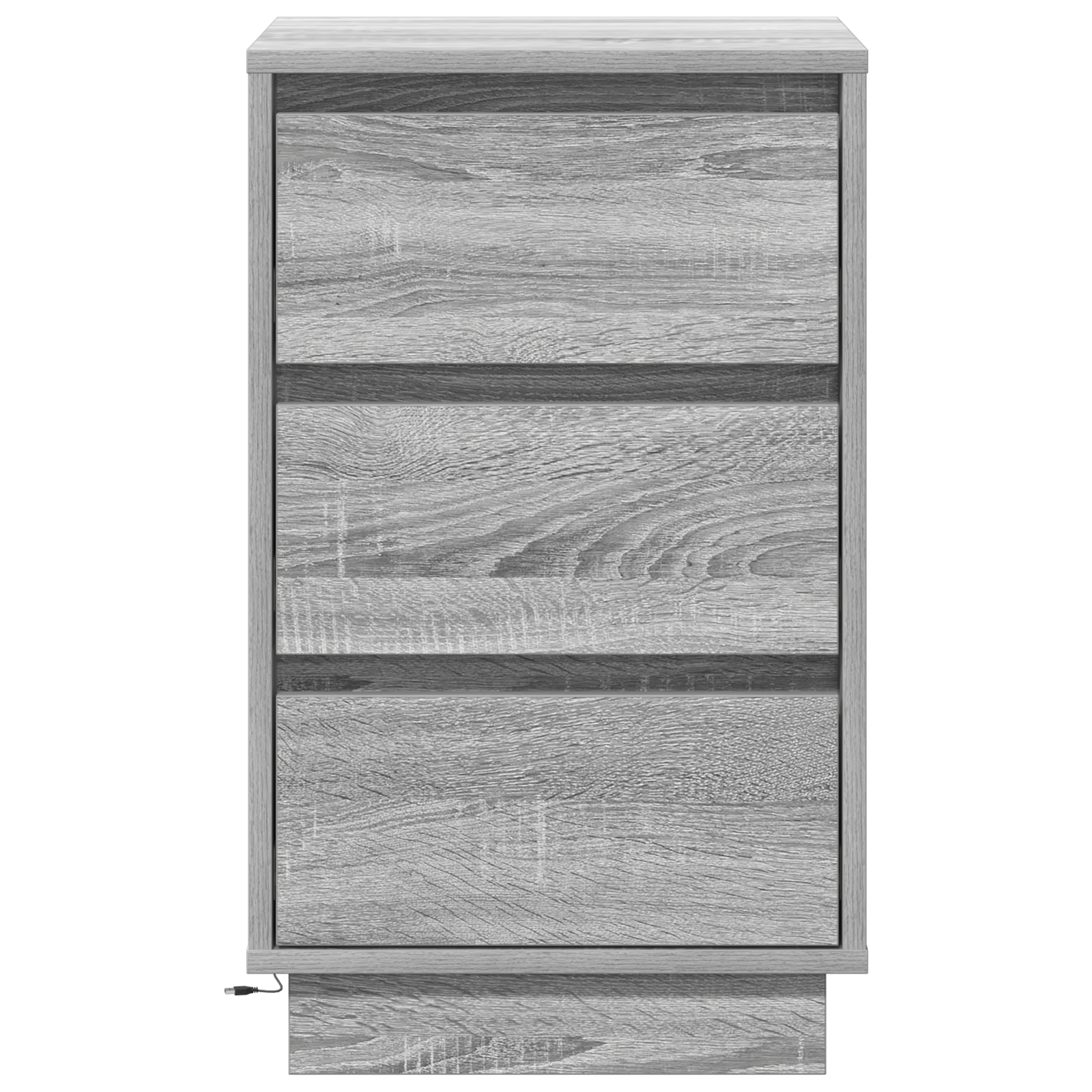 Bedside Cabinet with LED Grey Sonoma 39x34.5x65 cm Engineered Wood - Image 6