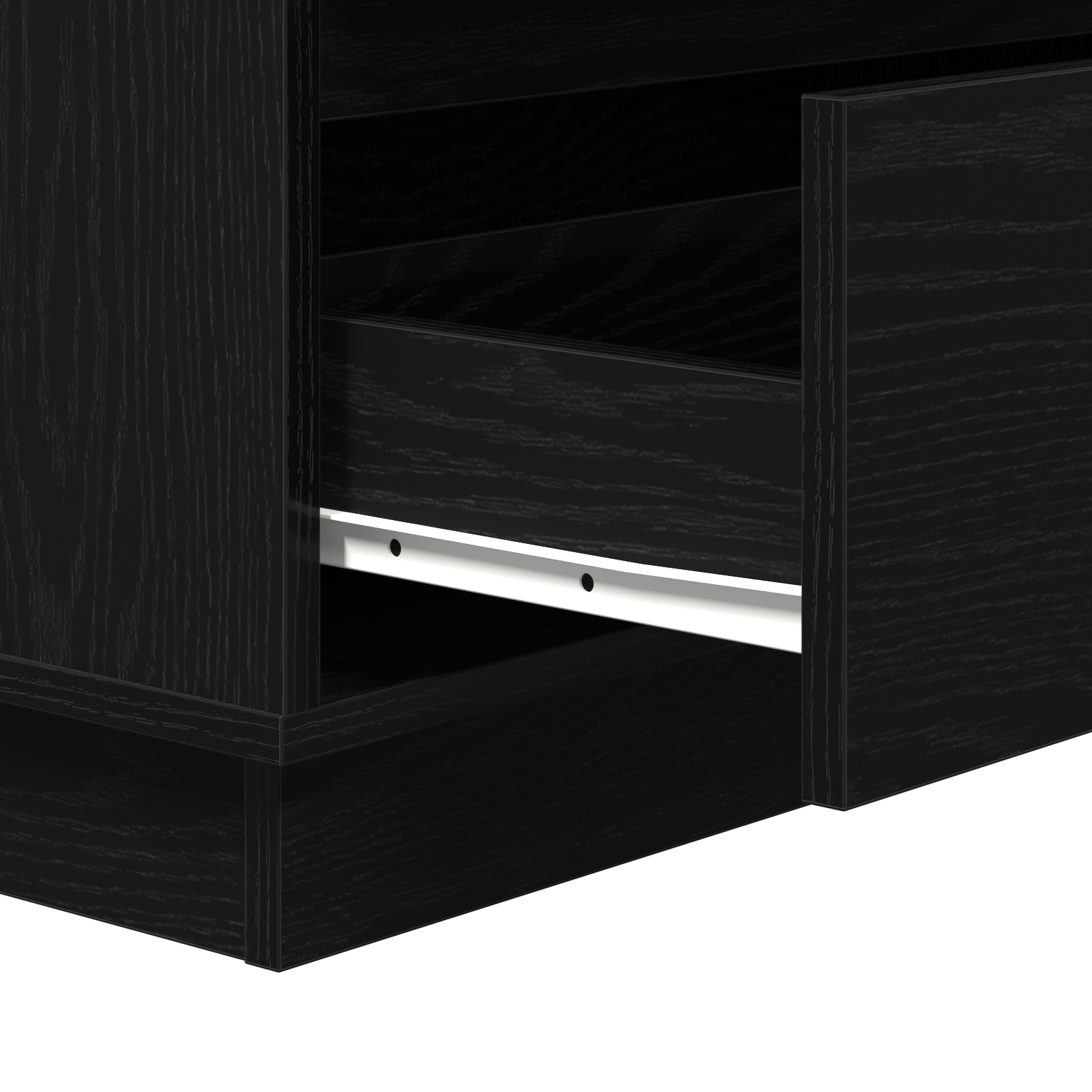 Bedside Cabinet with LED Black Oak 71x34,5x75 cm Engineered Wood - Image 9