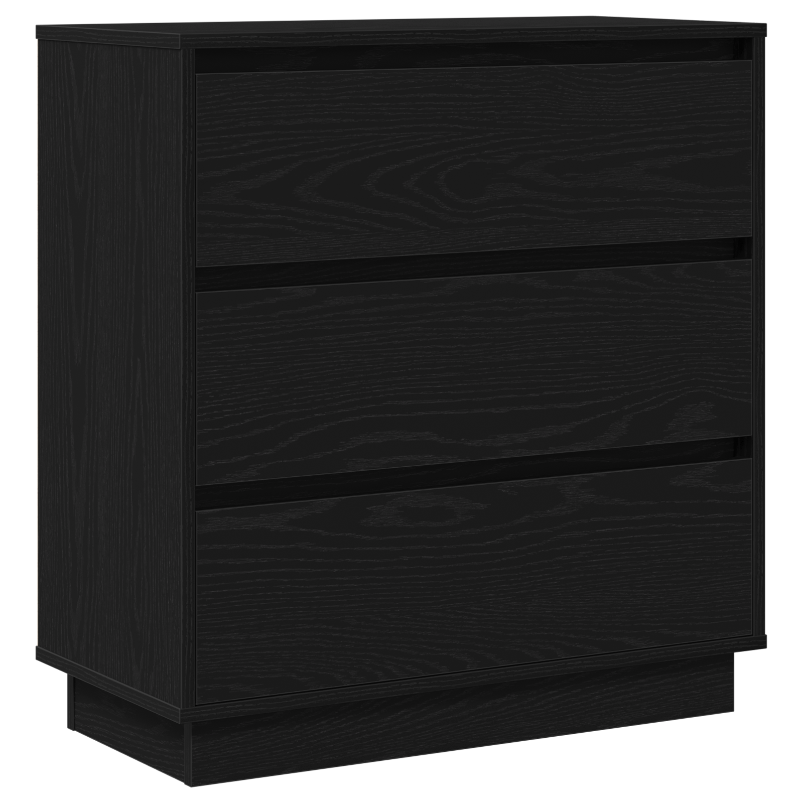 Bedside Cabinet with LED Black Oak 71x34,5x75 cm Engineered Wood - Image 2