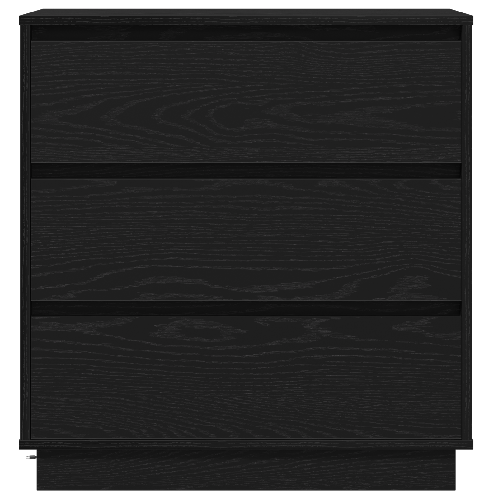 Bedside Cabinet with LED Black Oak 71x34,5x75 cm Engineered Wood - Image 6