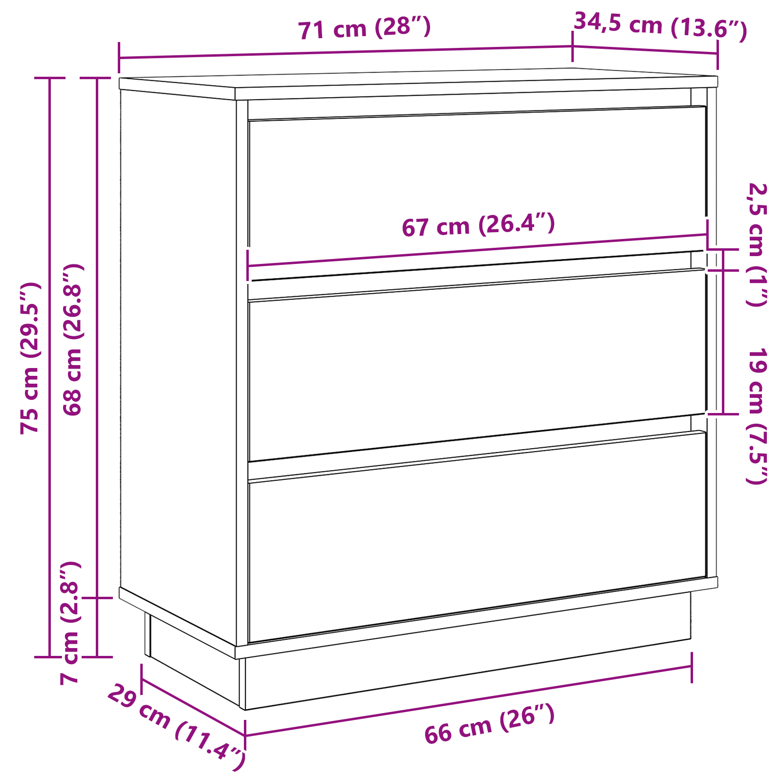 Bedside Cabinet with LED Black Oak 71x34,5x75 cm Engineered Wood - Image 11