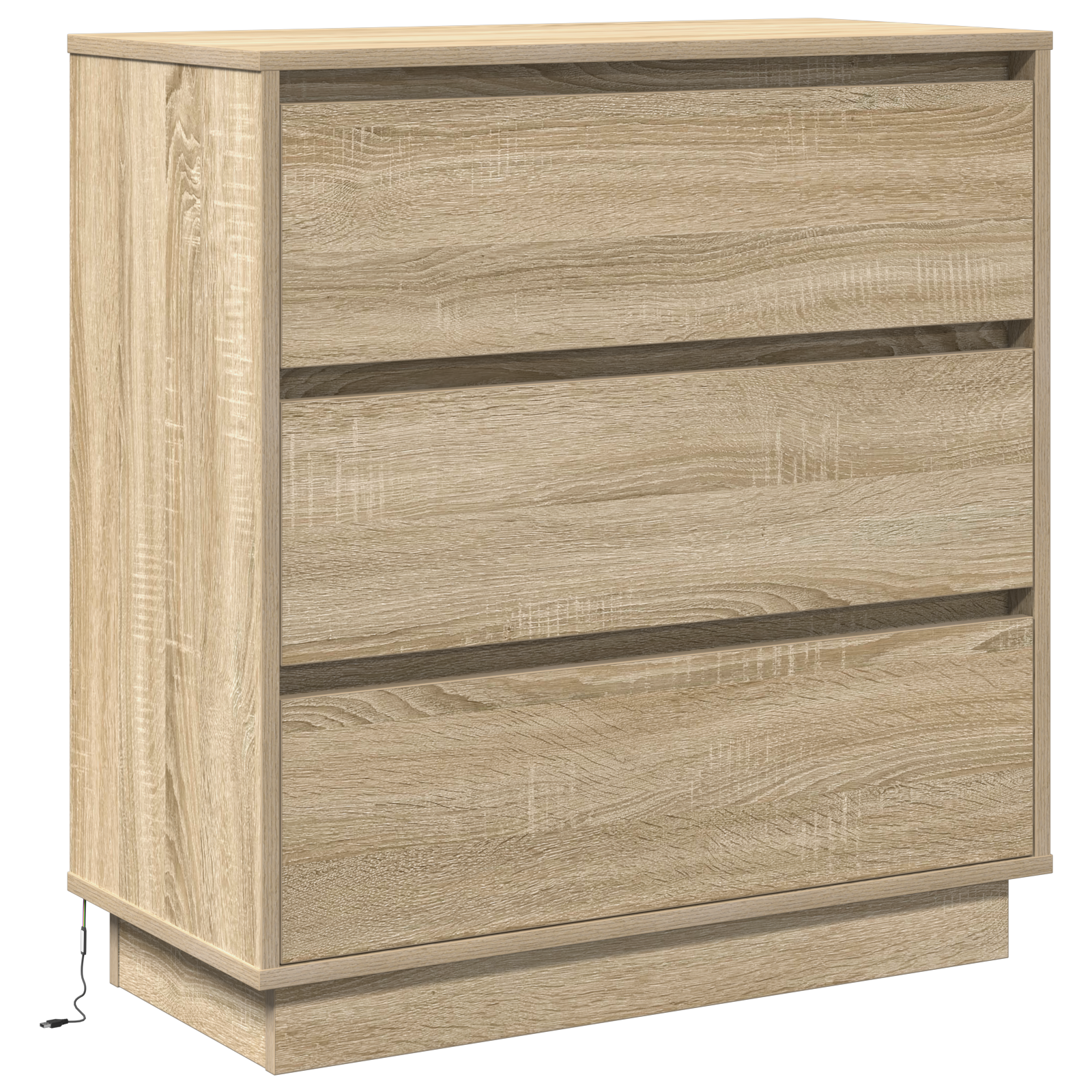 Bedside Cabinet with LED Sonoma Oak 71x34,5x75 cm Engineered Wood - Image 2