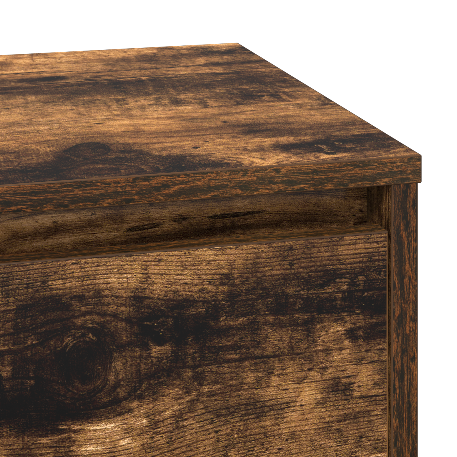 Bedside Cabinet with LED Smoked Oak 71x34.5x75 cm Engineered Wood - Image 9