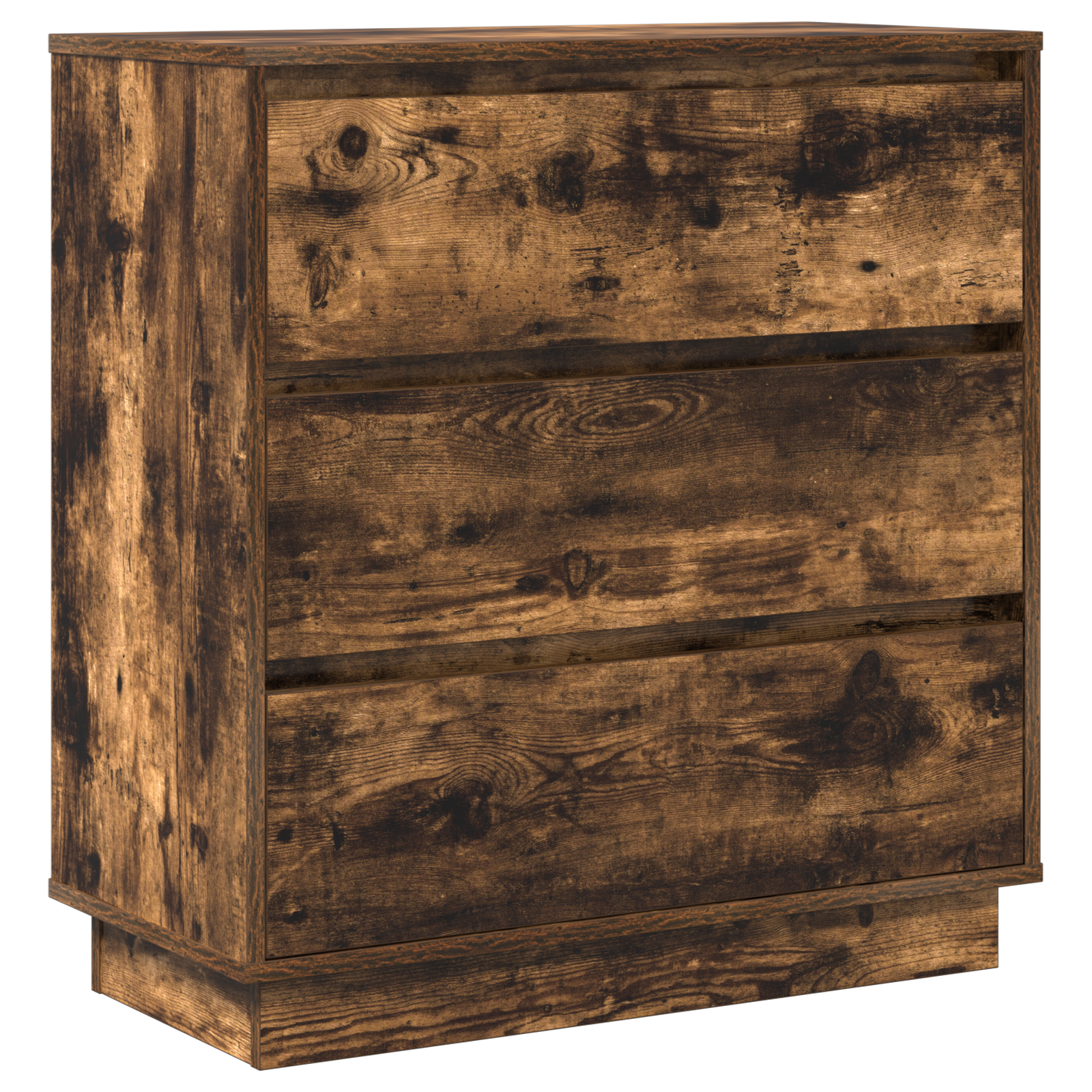 Bedside Cabinet with LED Smoked Oak 71x34.5x75 cm Engineered Wood - Image 2