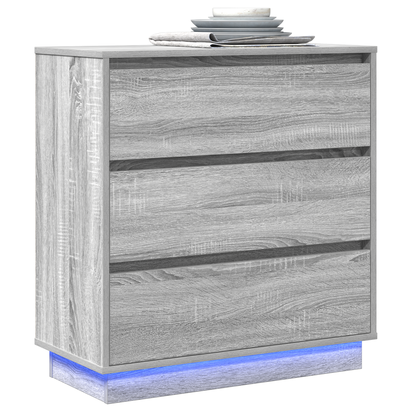 Thumbnail - vidaXL LED Nachttisch Grau Sonoma 71x34,5x75 cm Holzwerkstoff