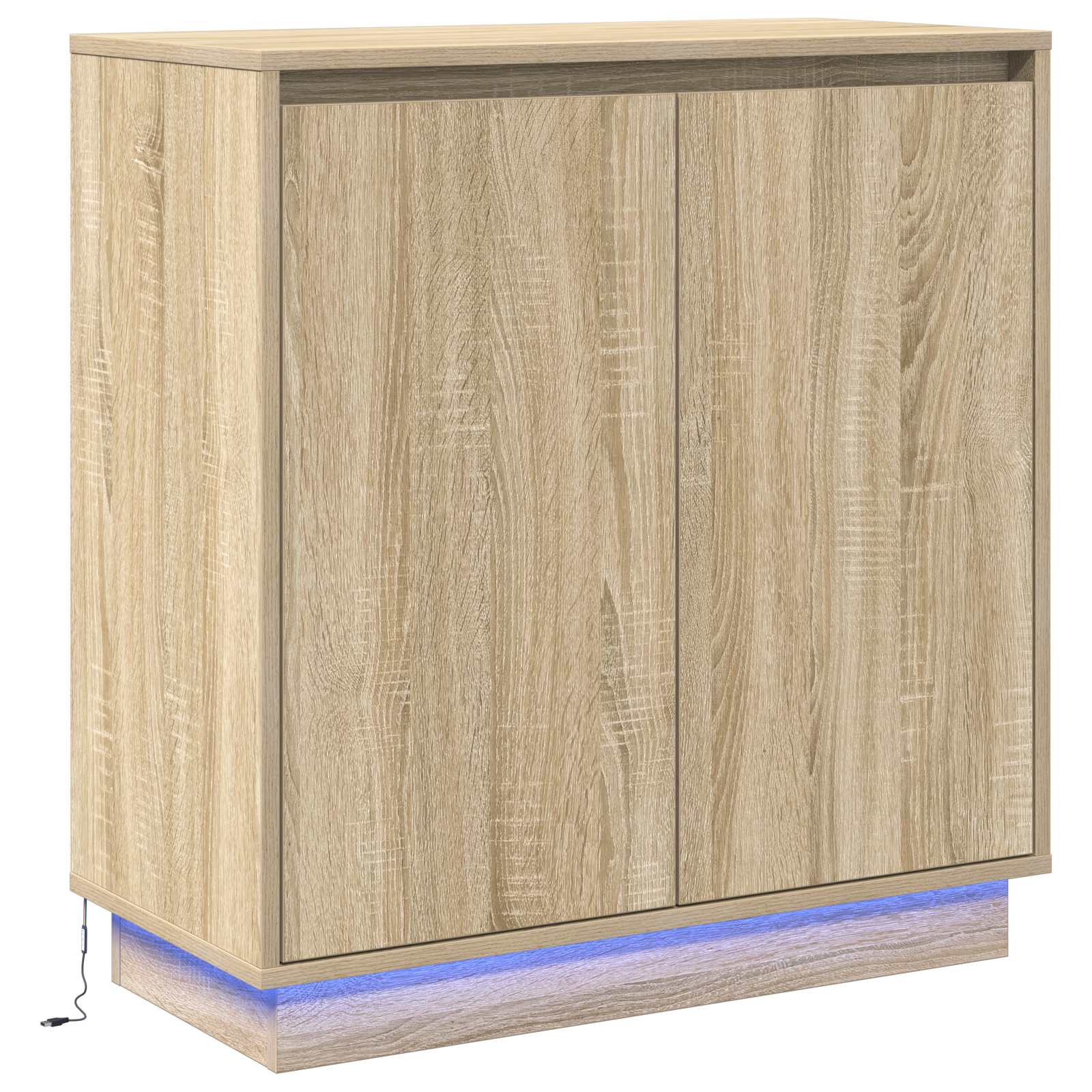 Sideboard with LED in Sonoma Oak - 71 x 34.5 x 75 cm - Made from Engineered Wood - Image 2