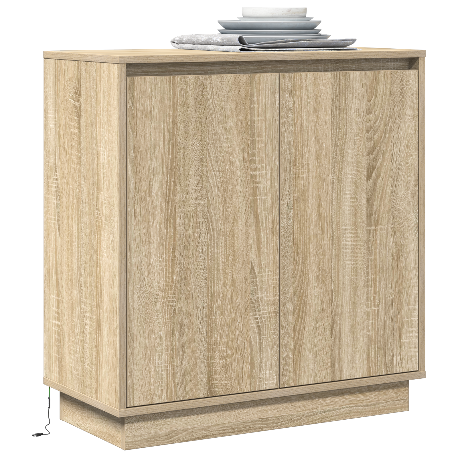 Sideboard with LED in Sonoma Oak - 71 x 34.5 x 75 cm - Made from Engineered Wood - Image 3