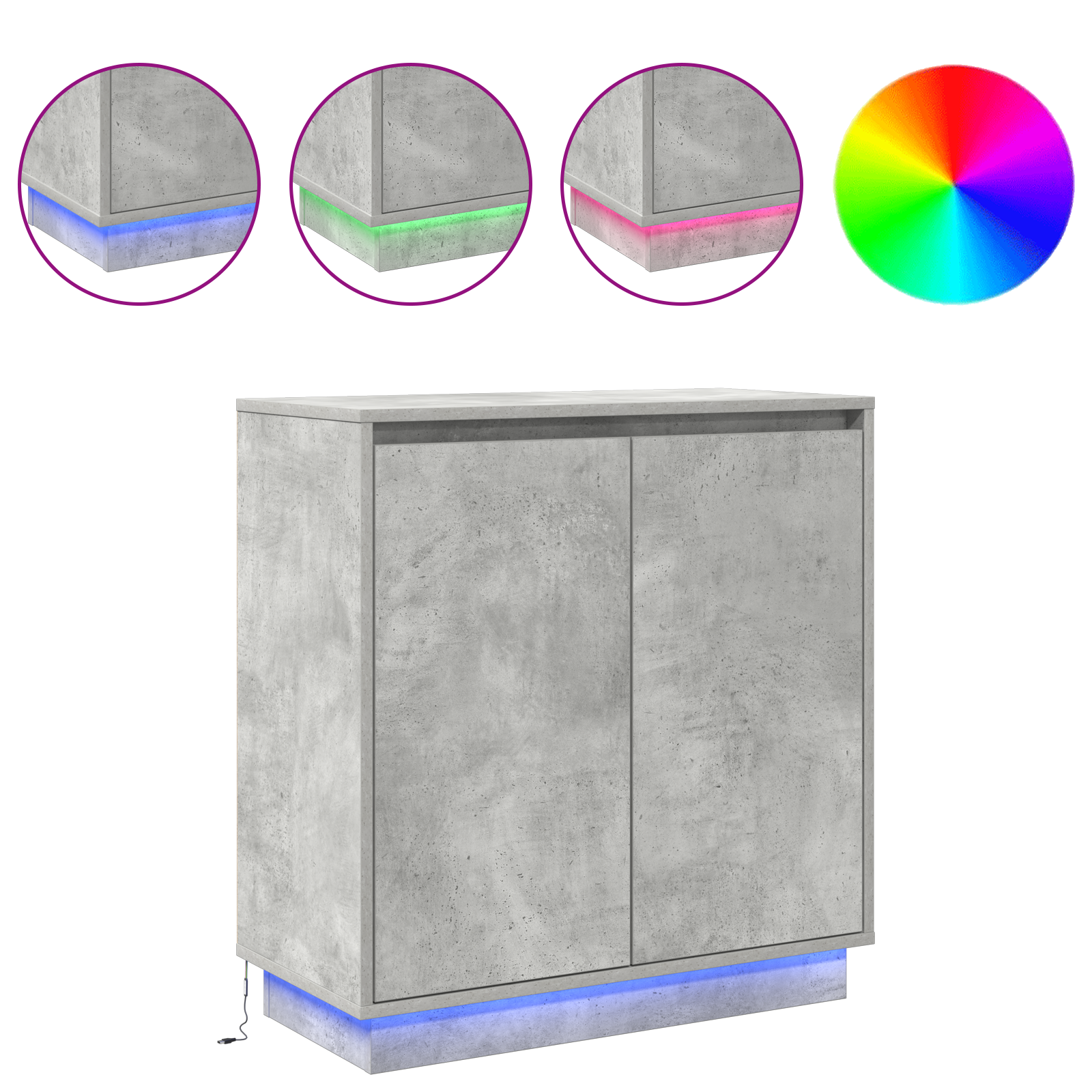 Bedside Tables Concrete Grey Concrete Medium Decorative Inlays - Image 4