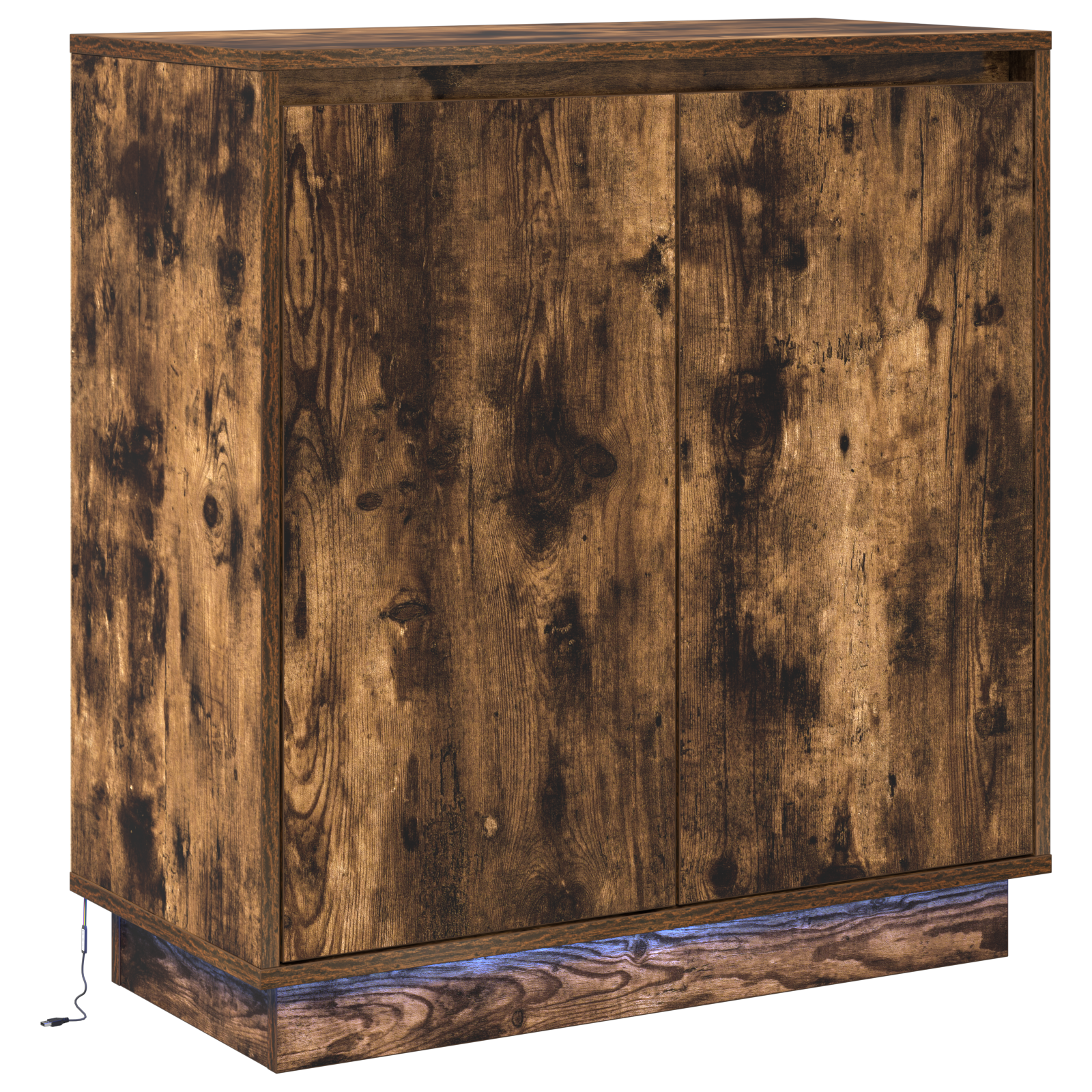 Sideboard with LED, Smoked Oak, 71x34.5x75 cm, Engineered Wood - Image 2