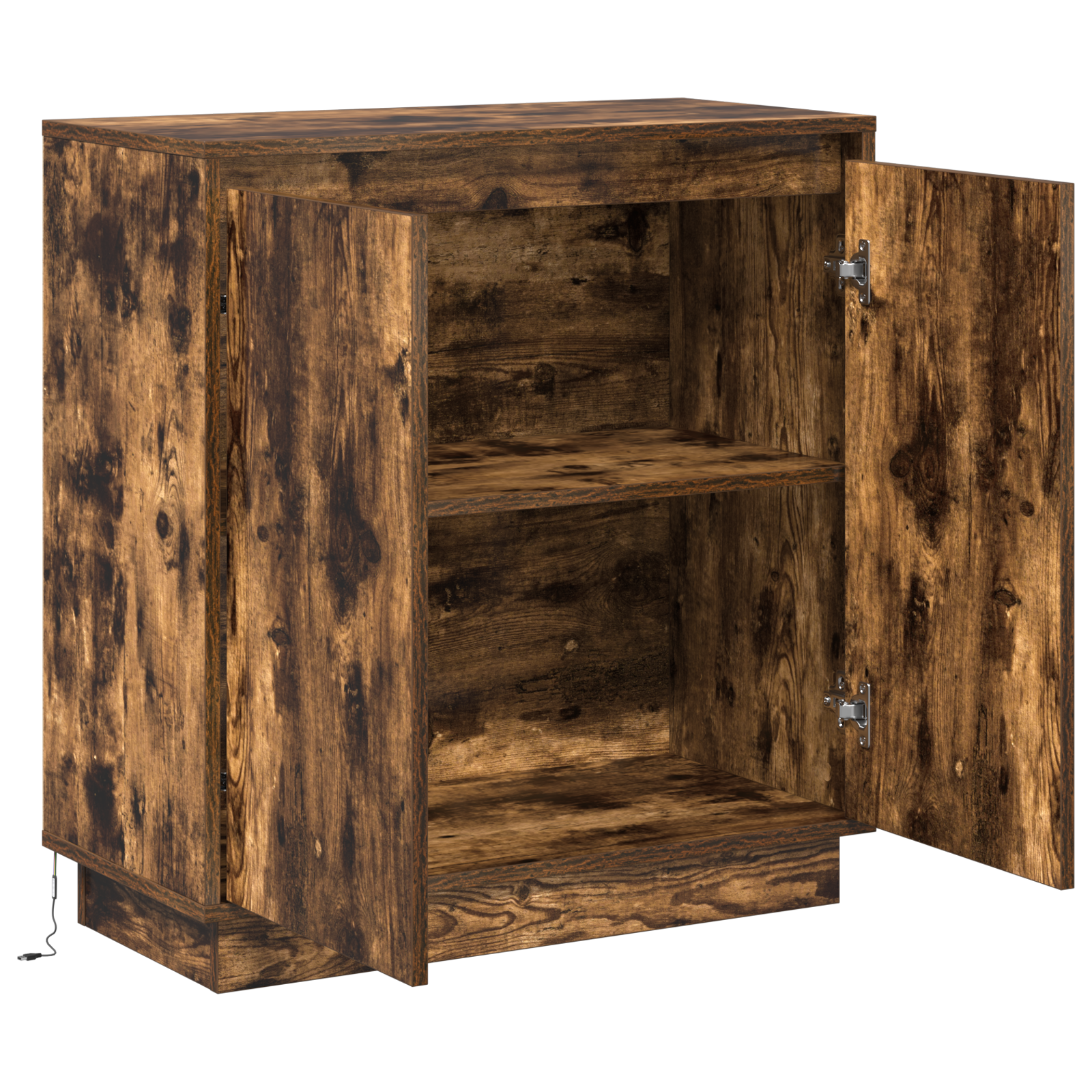 Sideboard with LED, Smoked Oak, 71x34.5x75 cm, Engineered Wood - Image 6